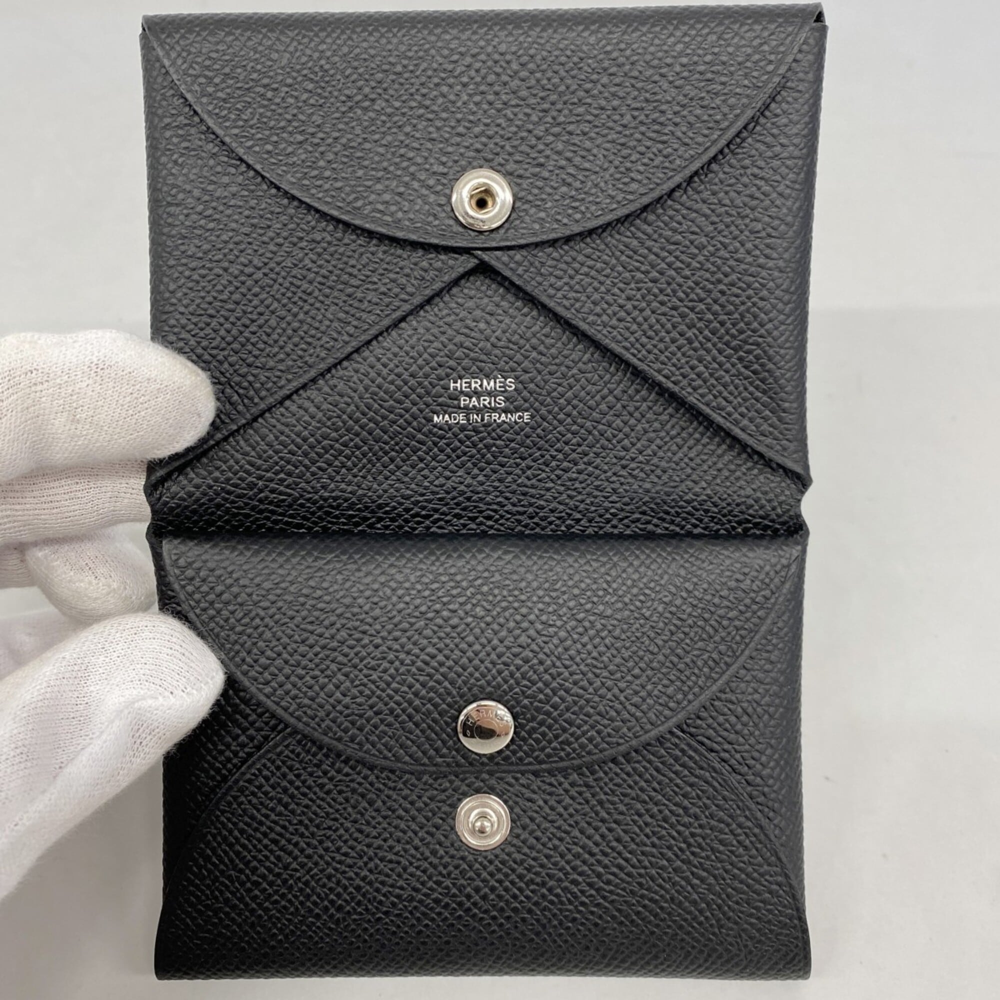 Hermes Black Epsom Leather Coin Purse/Coin Case (Pre-Owned)