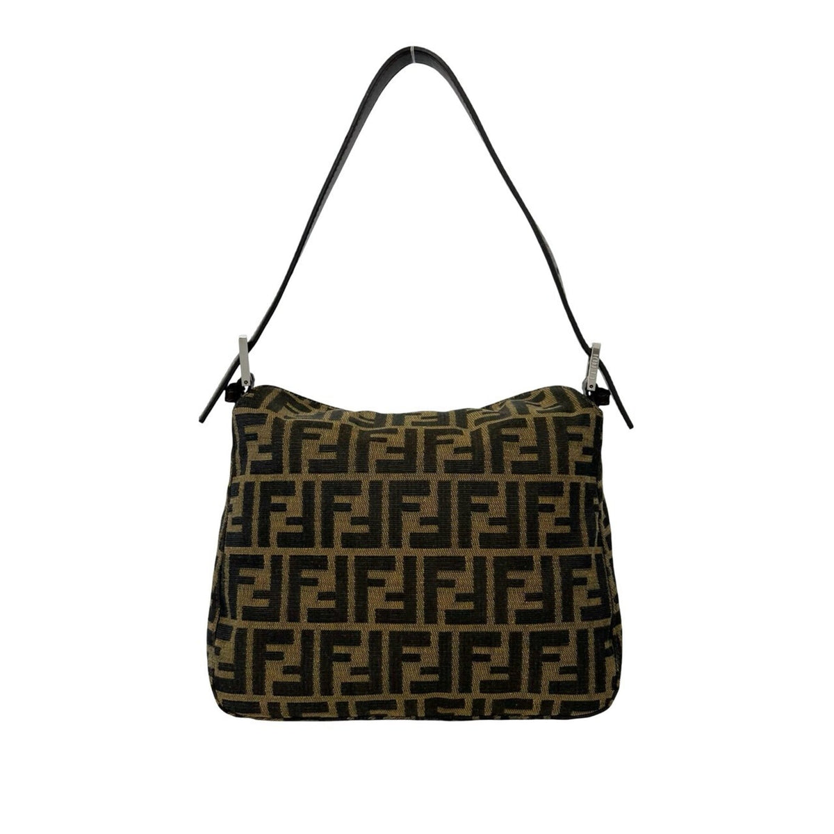 Fendi Brown Canvas Leather Handbag Shoulder Bag (Pre-Owned)
