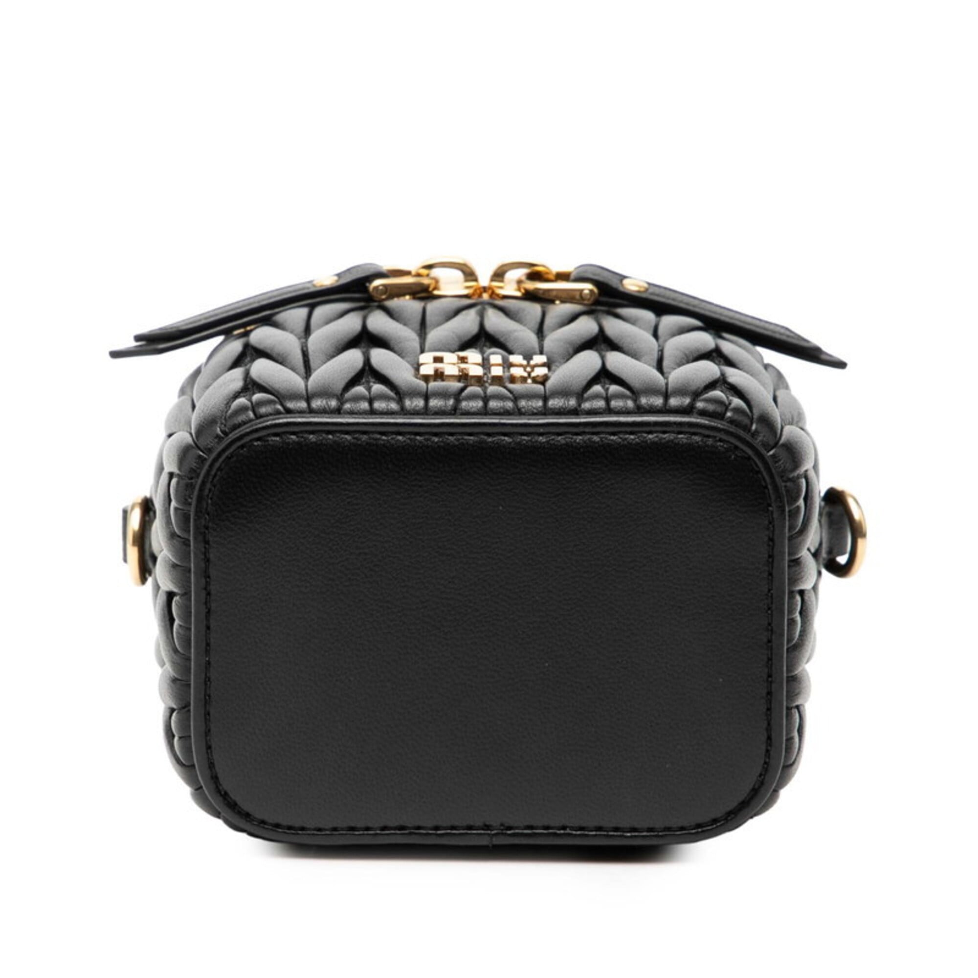 Miu Miu Matelasse Black Leather Shoulder Bag (Pre-Owned)