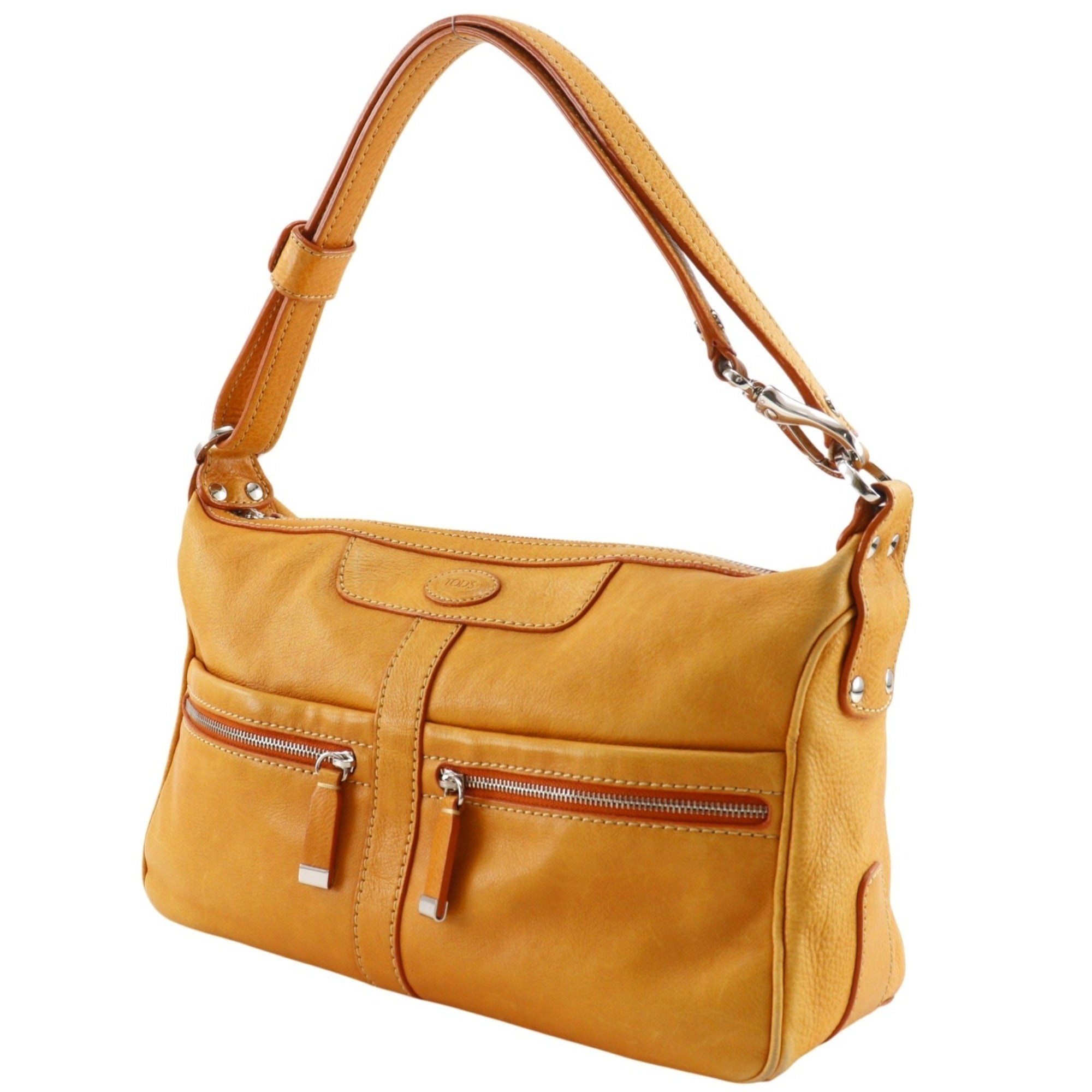 Tod's Orange Leather Shoulder Bag (Pre-Owned)