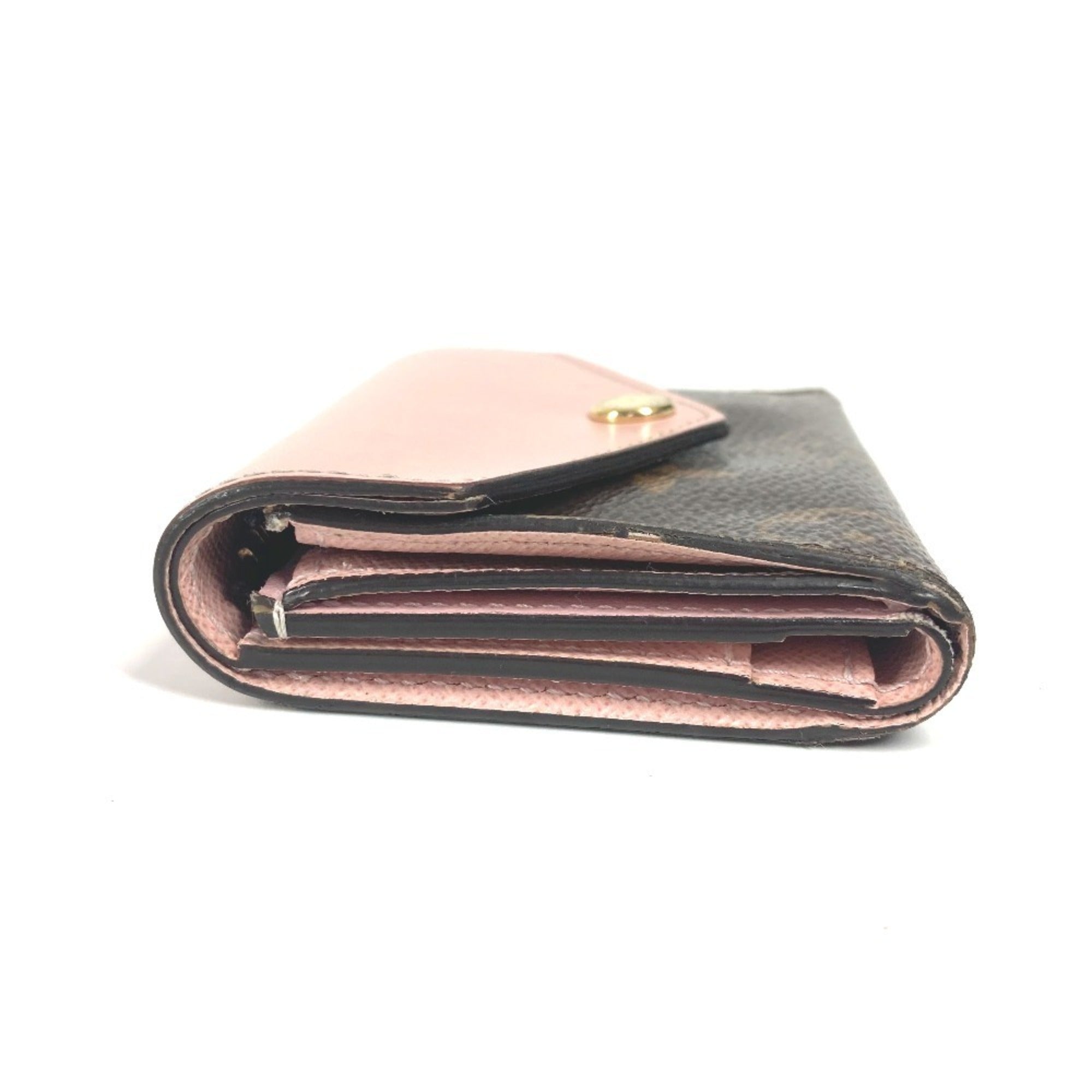 Louis Vuitton Monogram Brown Pink Rose Ballerine Monogram Wallet (Tri-Fold) (Pre-Owned)