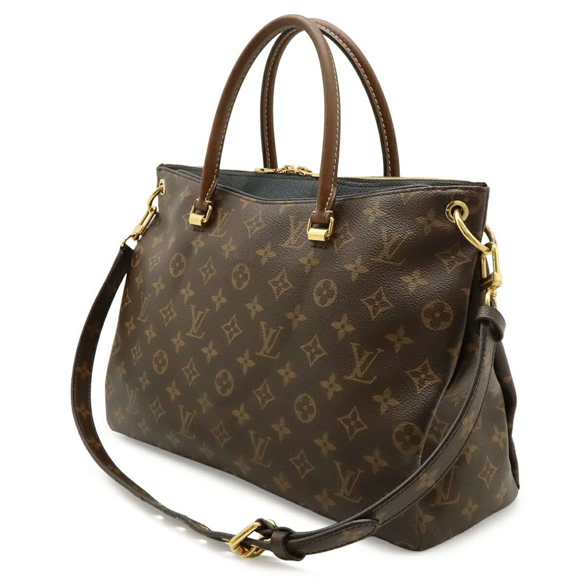 Louis Vuitton Noir Monogram Canvas Pvc Coated Canvas Leather Handbag Shoulder Bag (Pre-Owned)