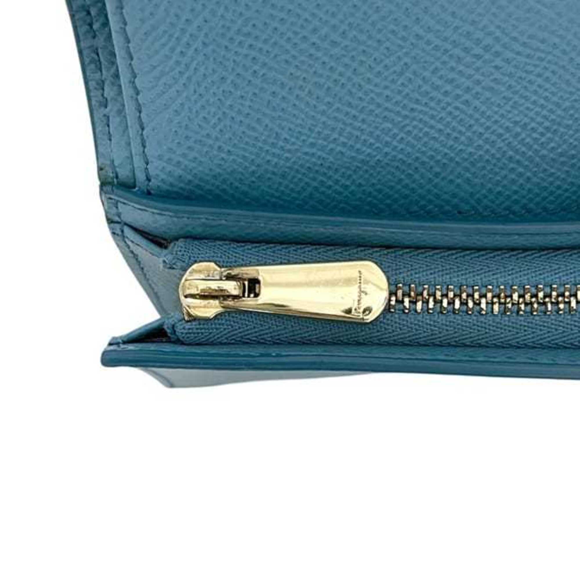 Salvatore Ferragamo Light Blue Leather Wallet (Bi-Fold) (Pre-Owned)