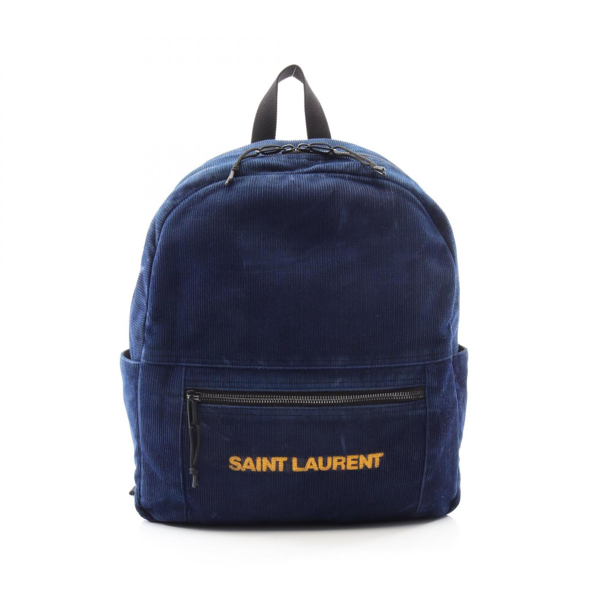 Saint Laurent Blue Yellow Cord Backpack Handbag (Pre-Owned)
