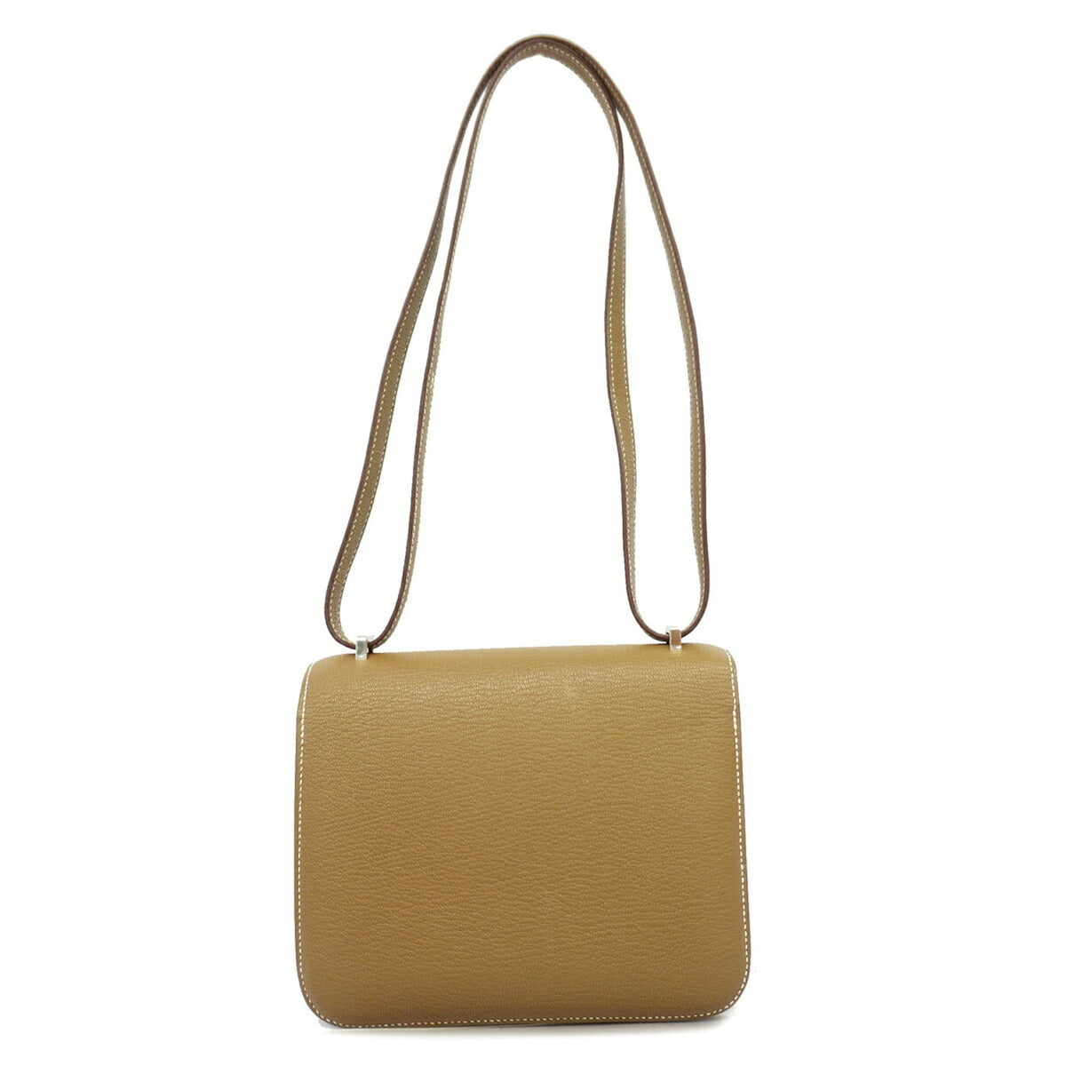 Hermes Etoupe Gray Chevre Myzore Leather Shoulder Bag (Pre-Owned)