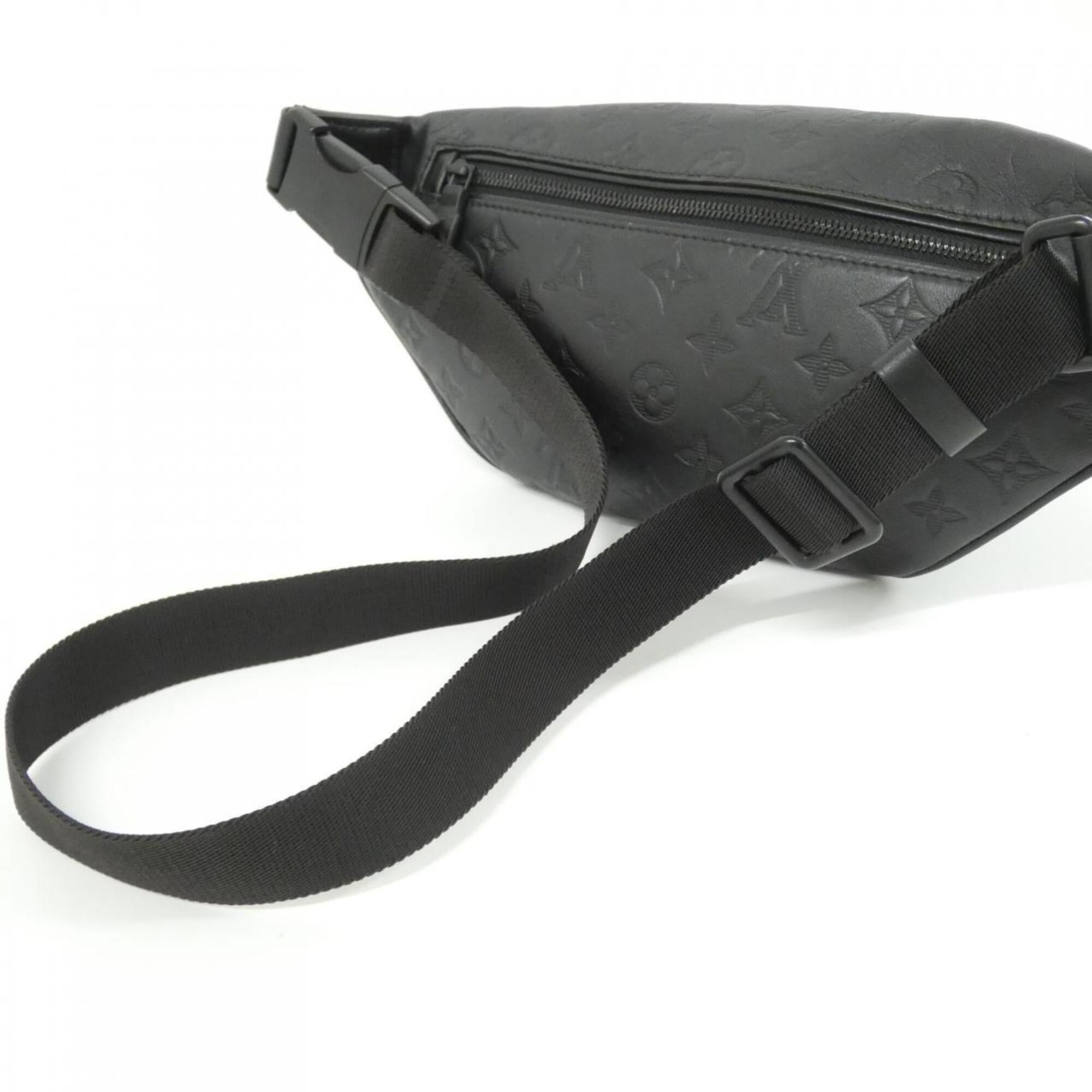 Louis Vuitton Black Leather Fanny Pack Shoulder Bag Sling Bag (Pre-Owned)