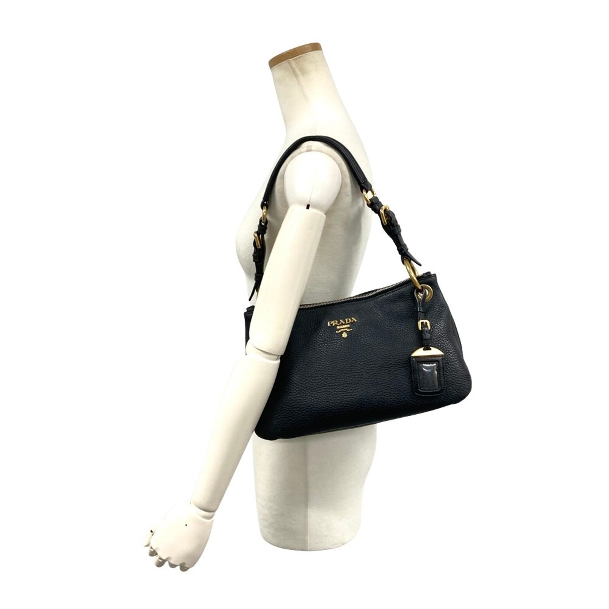 Prada Black Leather Shoulder Bag (Pre-Owned)