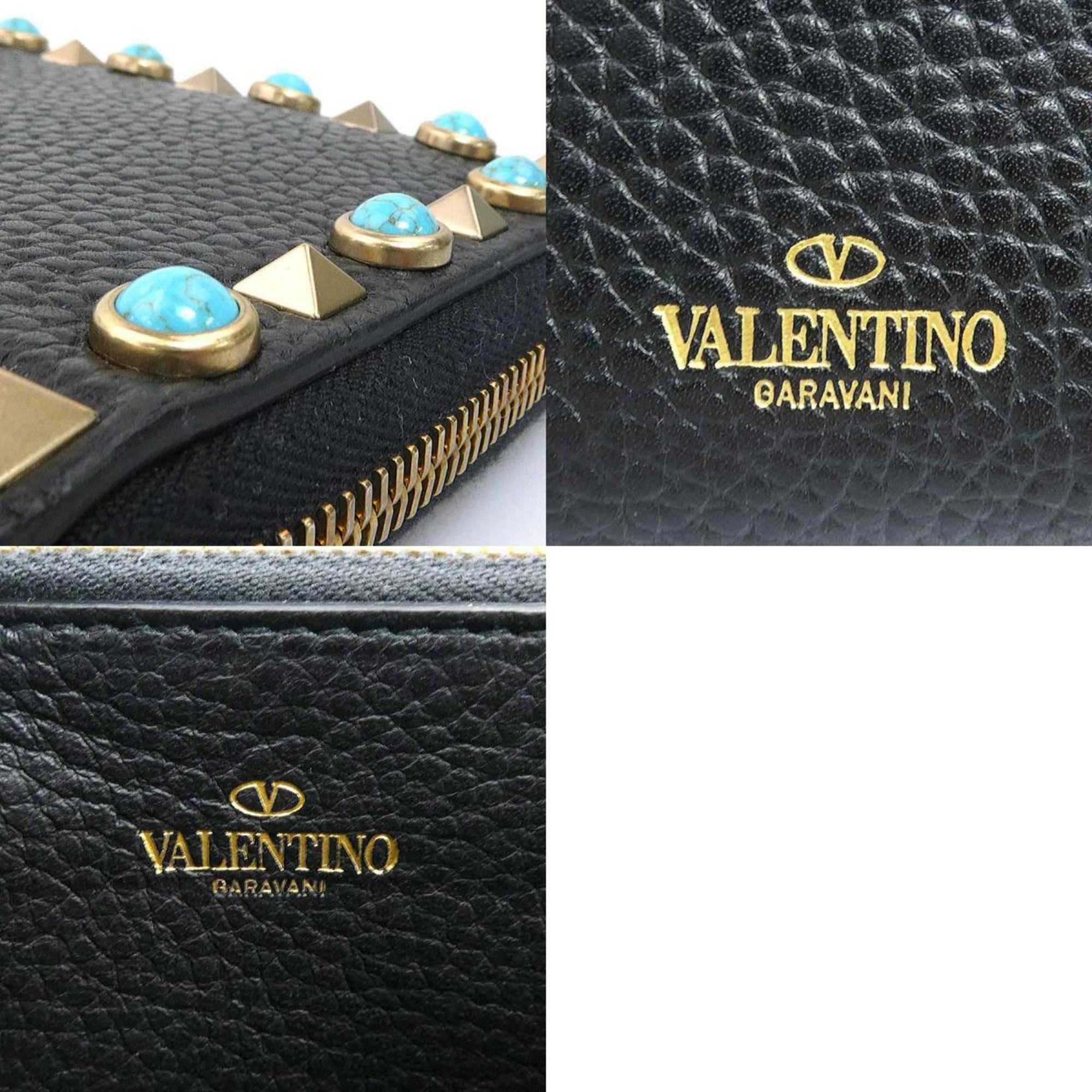 Valentino Garavani Black Leather Long Wallet (Bi-Fold) (Pre-Owned)