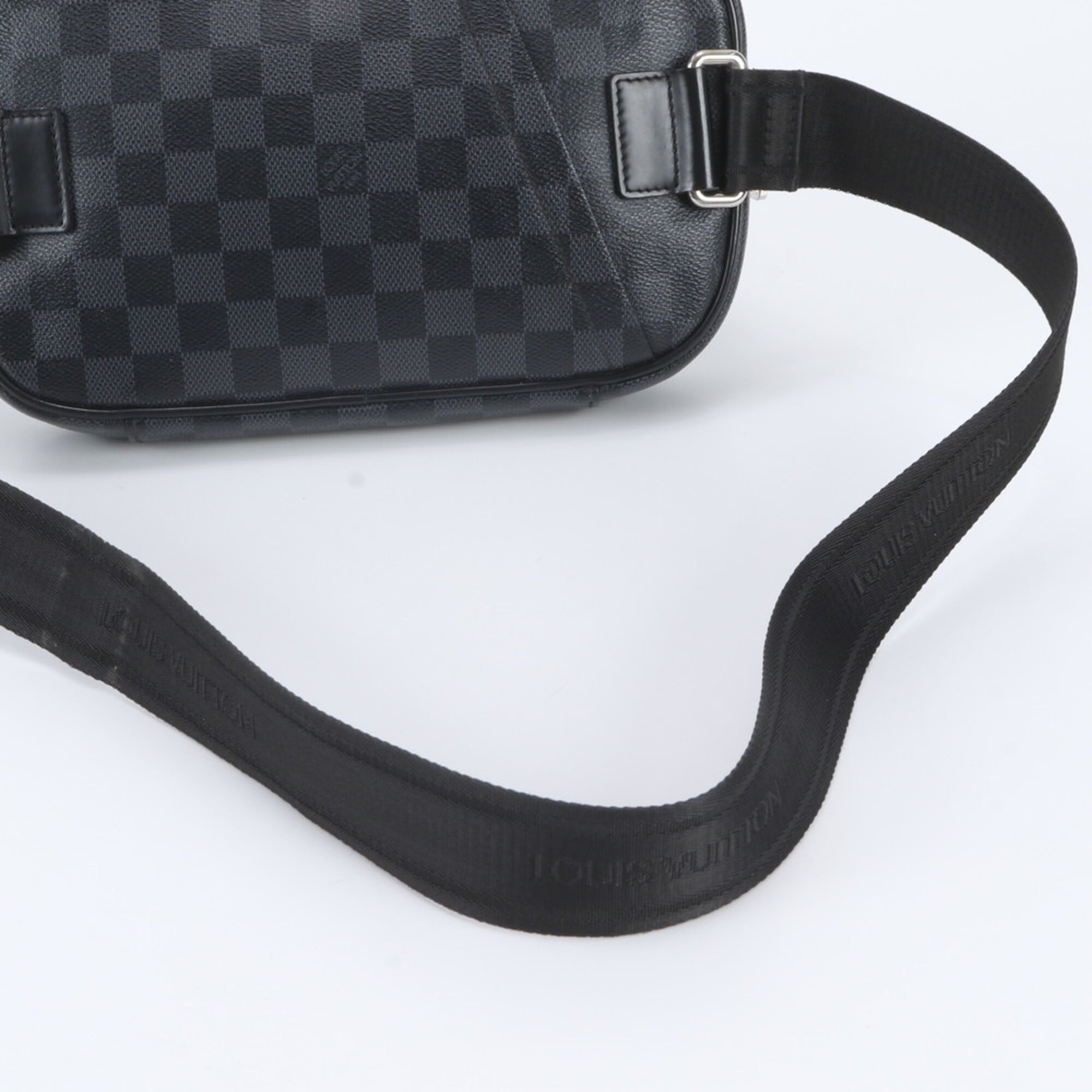 Louis Vuitton Black Leather Coated Canvas Pouch Sling Bag (Pre-Owned)