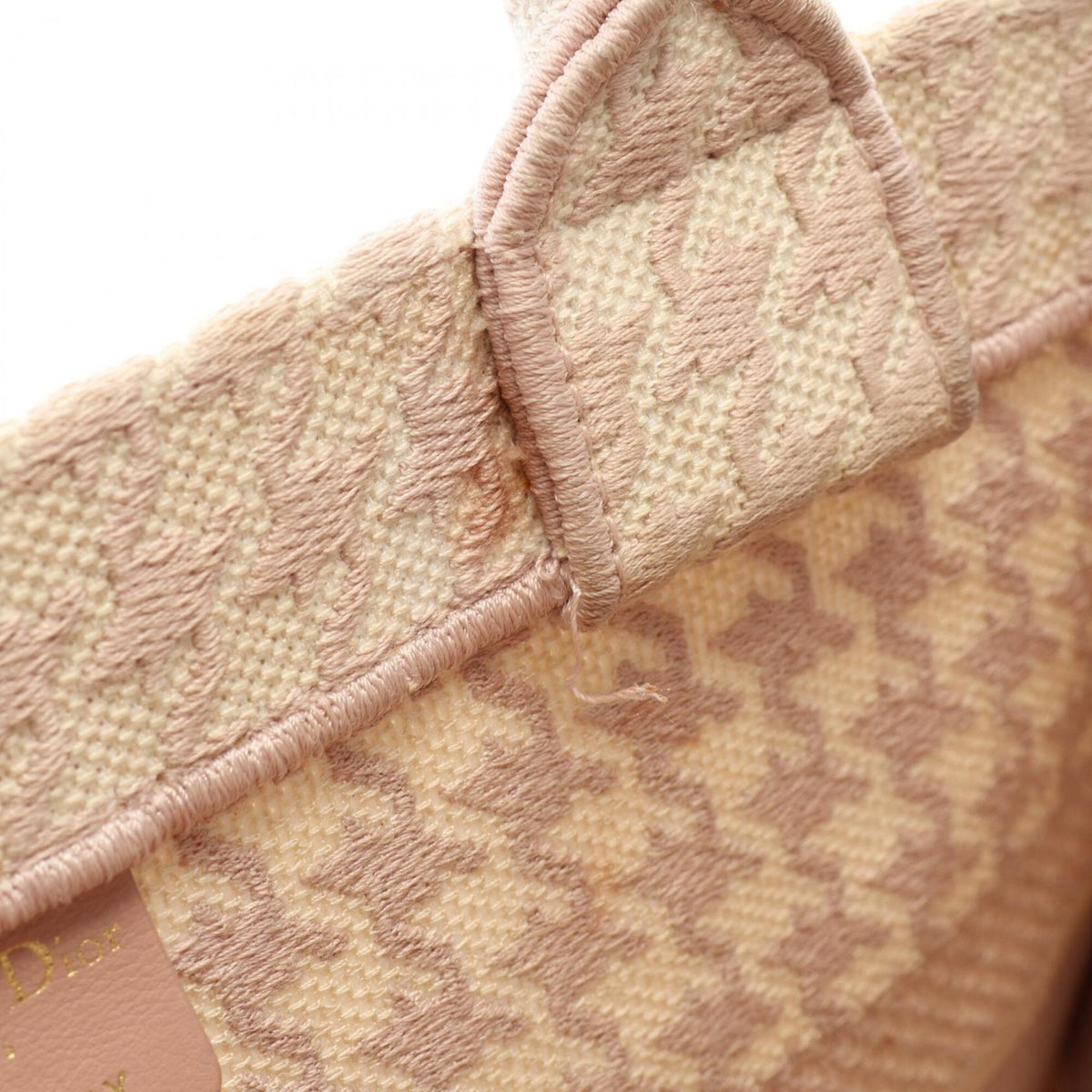 Christian Dior Pink White Canvas Handbag Tote Bag (Pre-Owned)