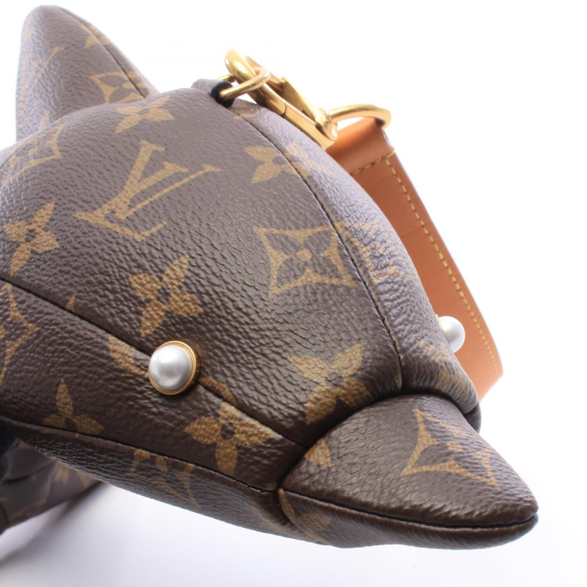 Louis Vuitton Brown Monogram Leather Handbag Shoulder Bag (Pre-Owned)