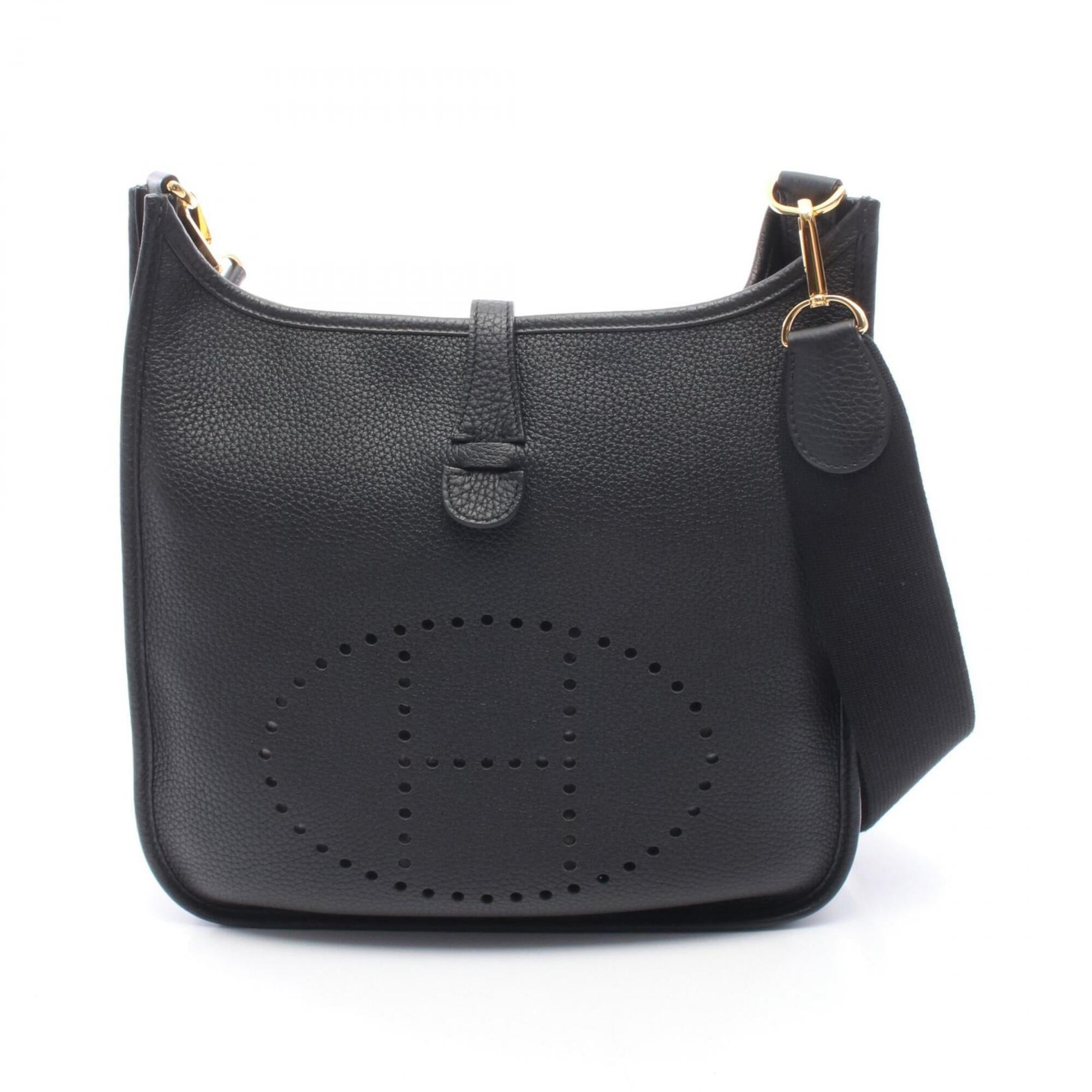 Hermes Black Taurillon Clemence Leather Leather Handbag Shoulder Bag (Pre-Owned)
