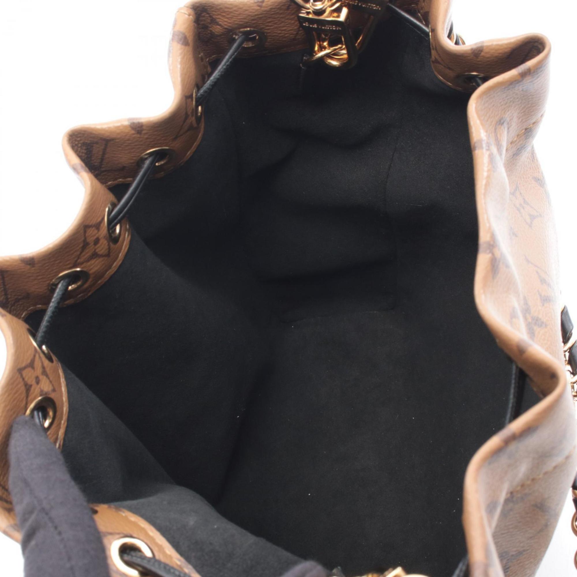 Louis Vuitton Black Brown Coated Canvas Pvc Leather Monogram Reverse Handbag (Pre-Owned)