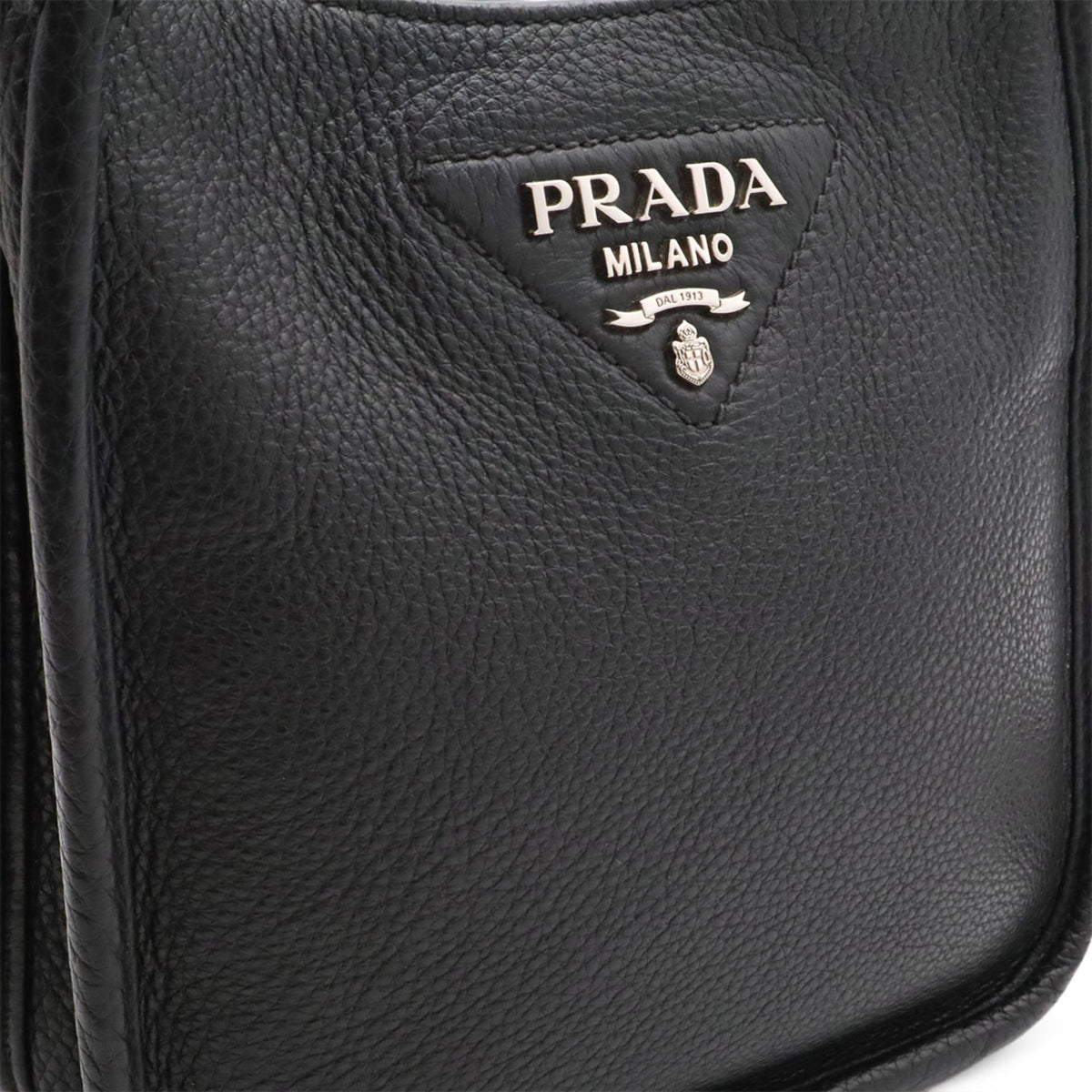 Prada Black Nero Leather Shoulder Bag (Pre-Owned)