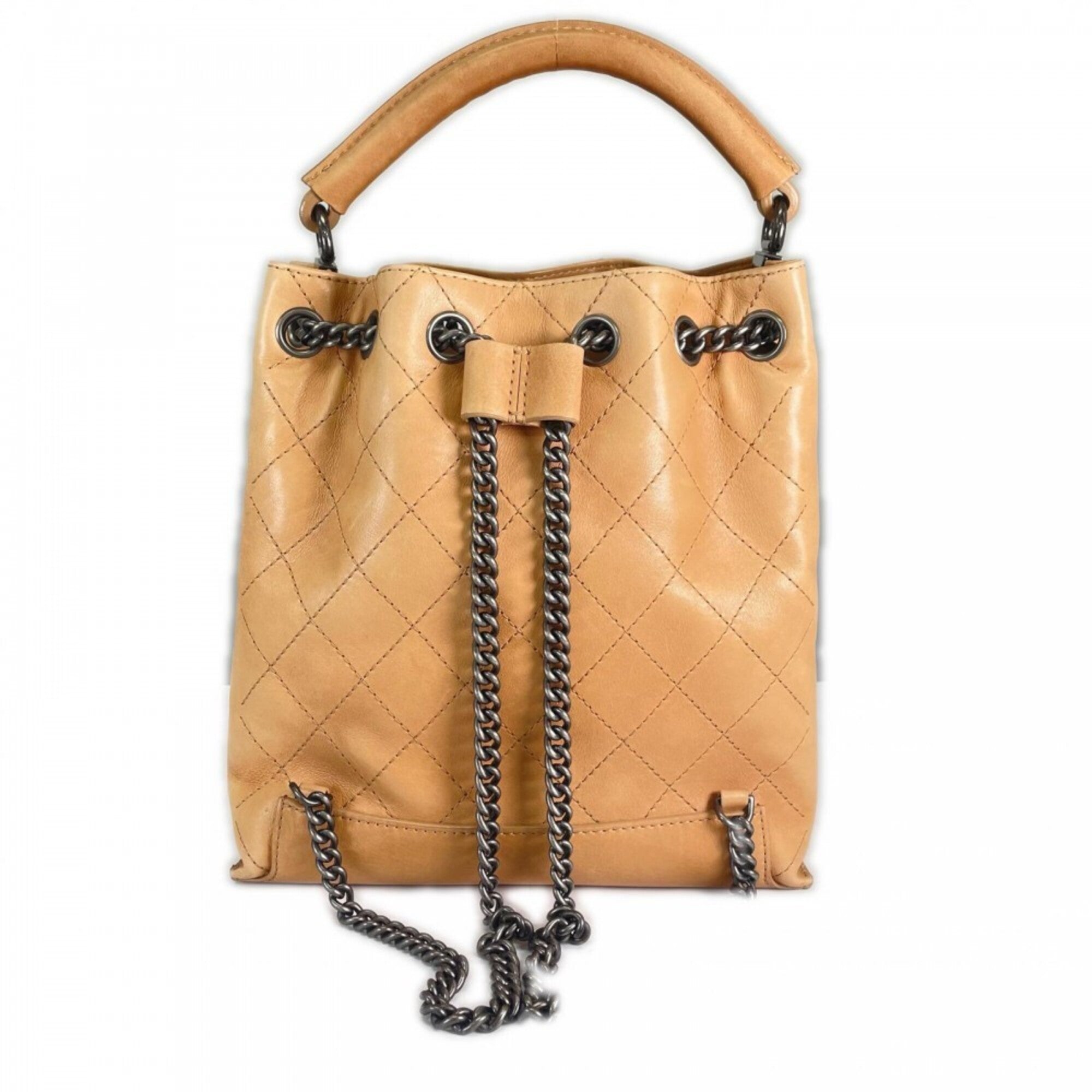 Chanel Beige Leather Handbag (Pre-Owned)