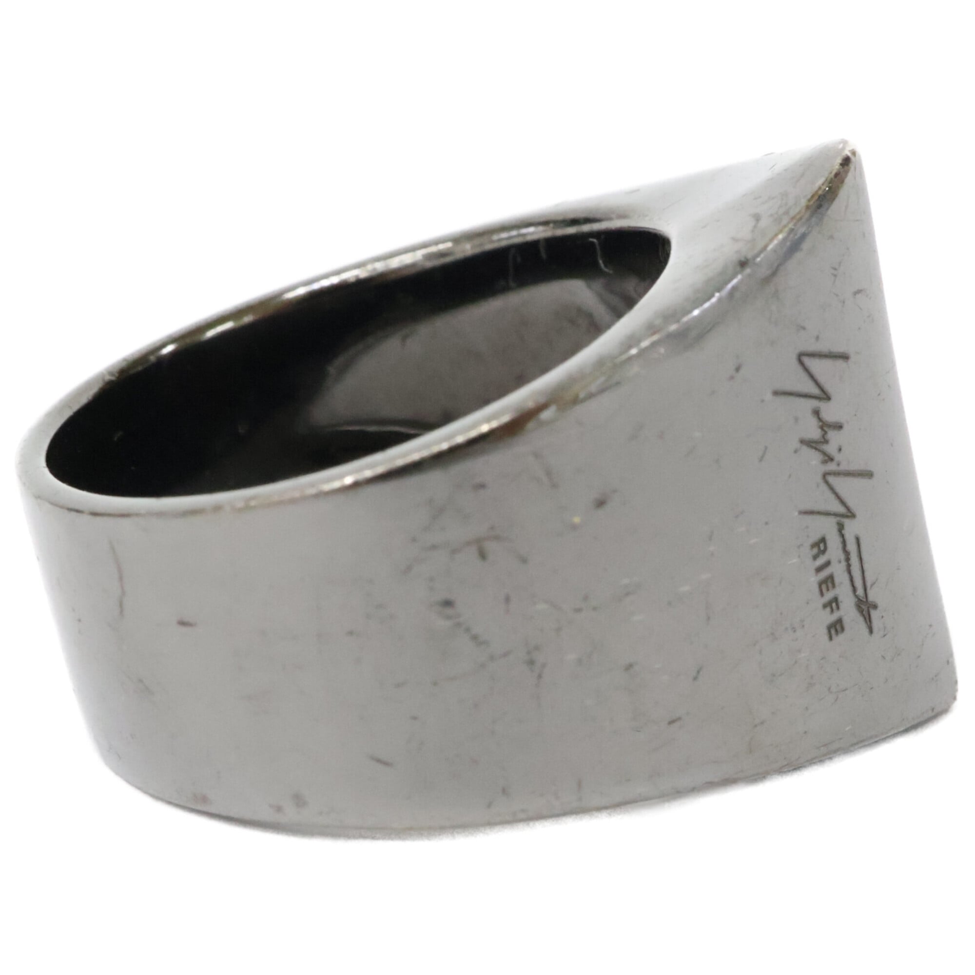 Yohji Yamamoto Black Silver 925 Band Ring (Pre-Owned)