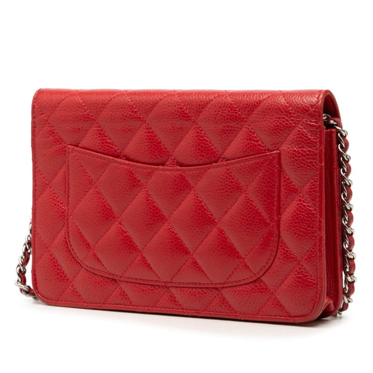 Chanel Matelasse Red Color Grained Calfskin Shoulder Bag (Pre-Owned)
