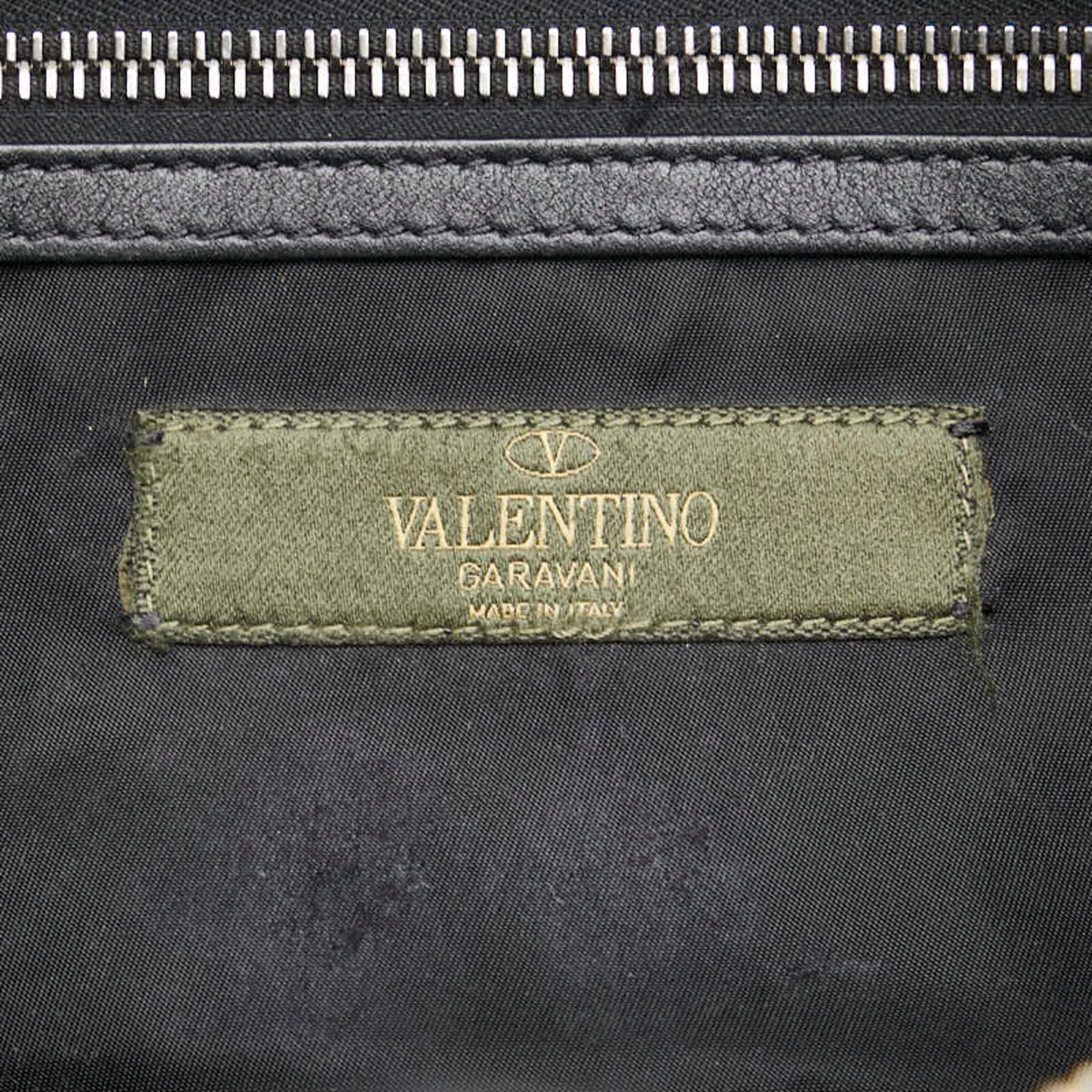 Valentino Camouflage Gray Navy Black Nylon Fanny Pack (Pre-Owned)