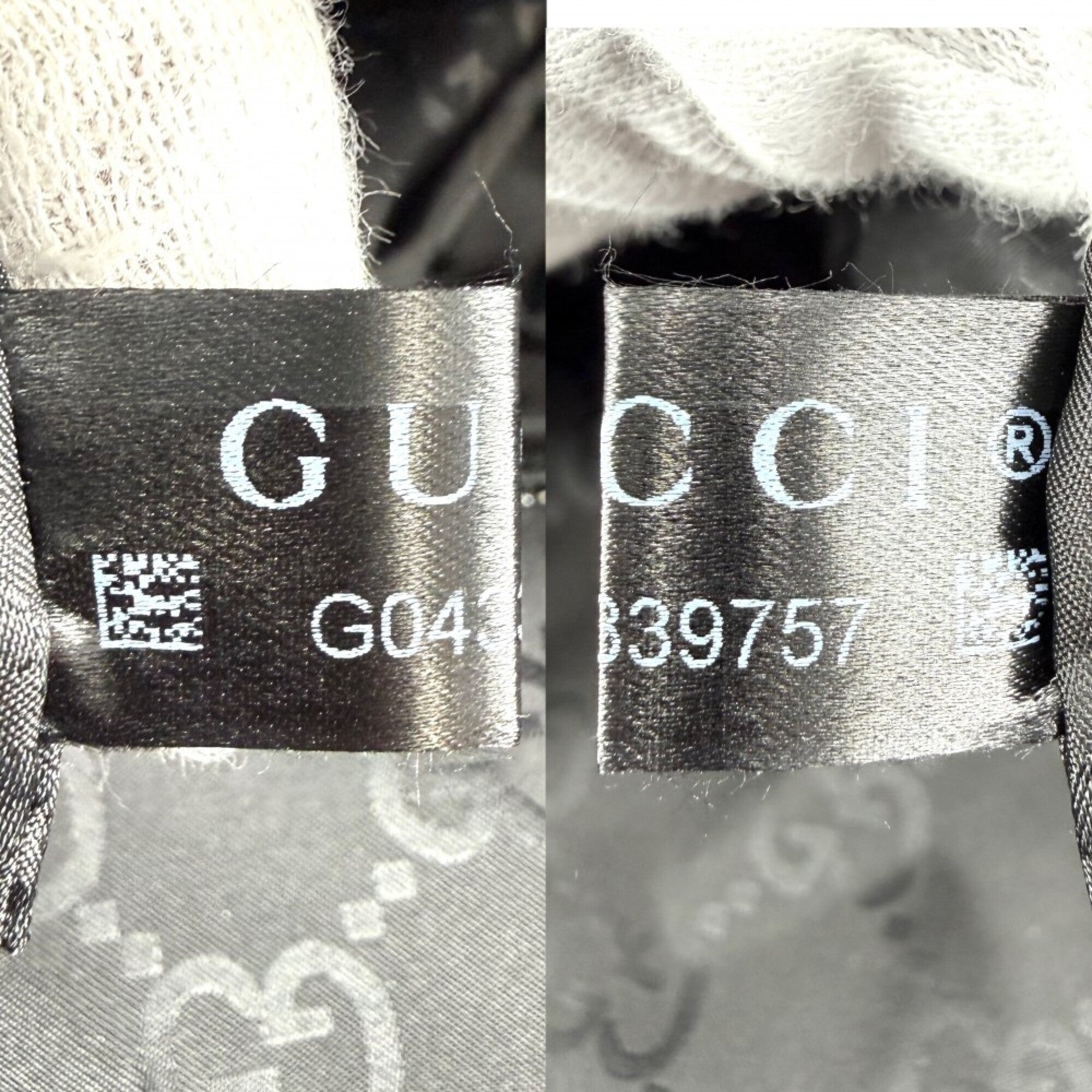 Gucci Black White Nylon Handbag Tote Bag (Pre-Owned)