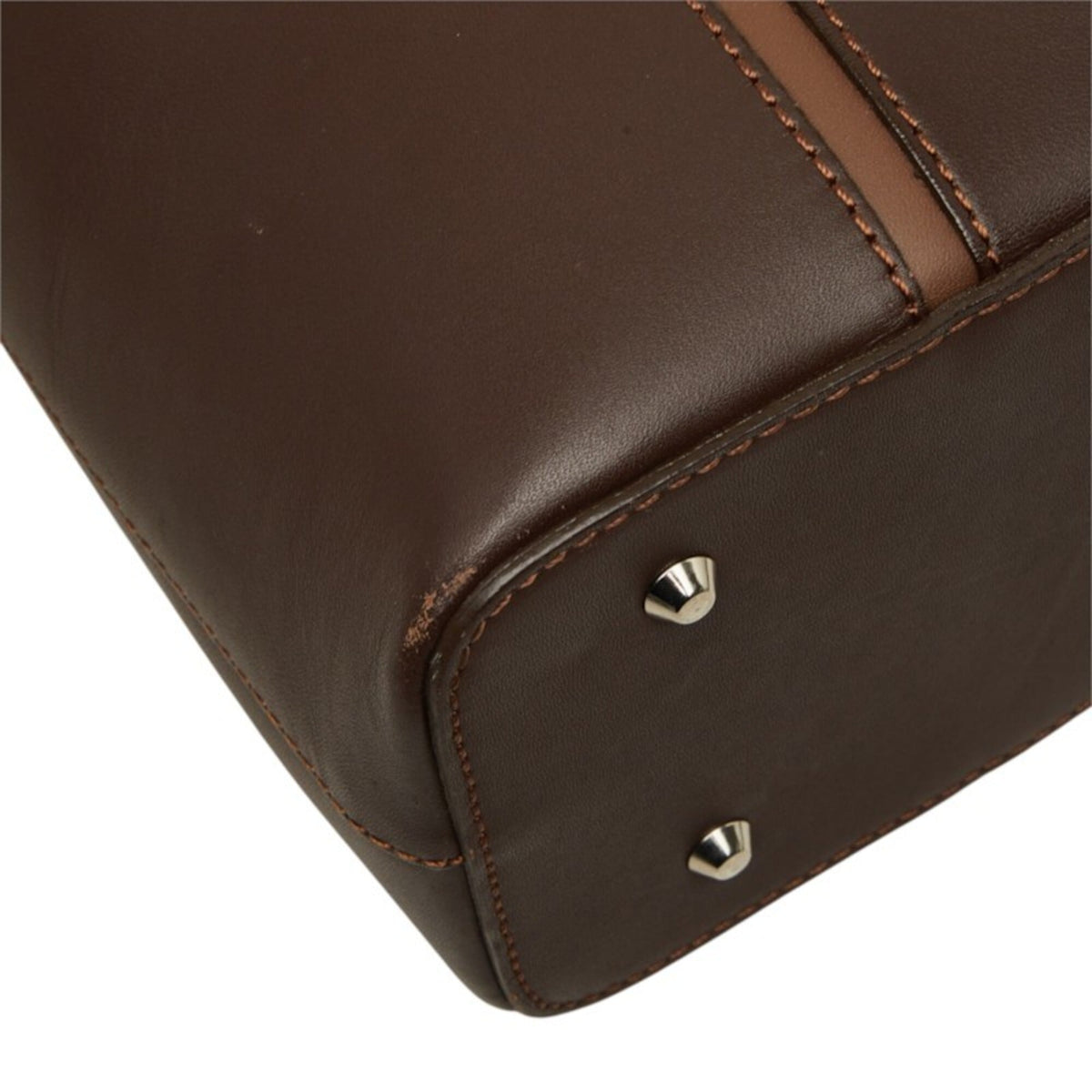 Burberry Brown Leather Handbag Tote Bag (Pre-Owned)