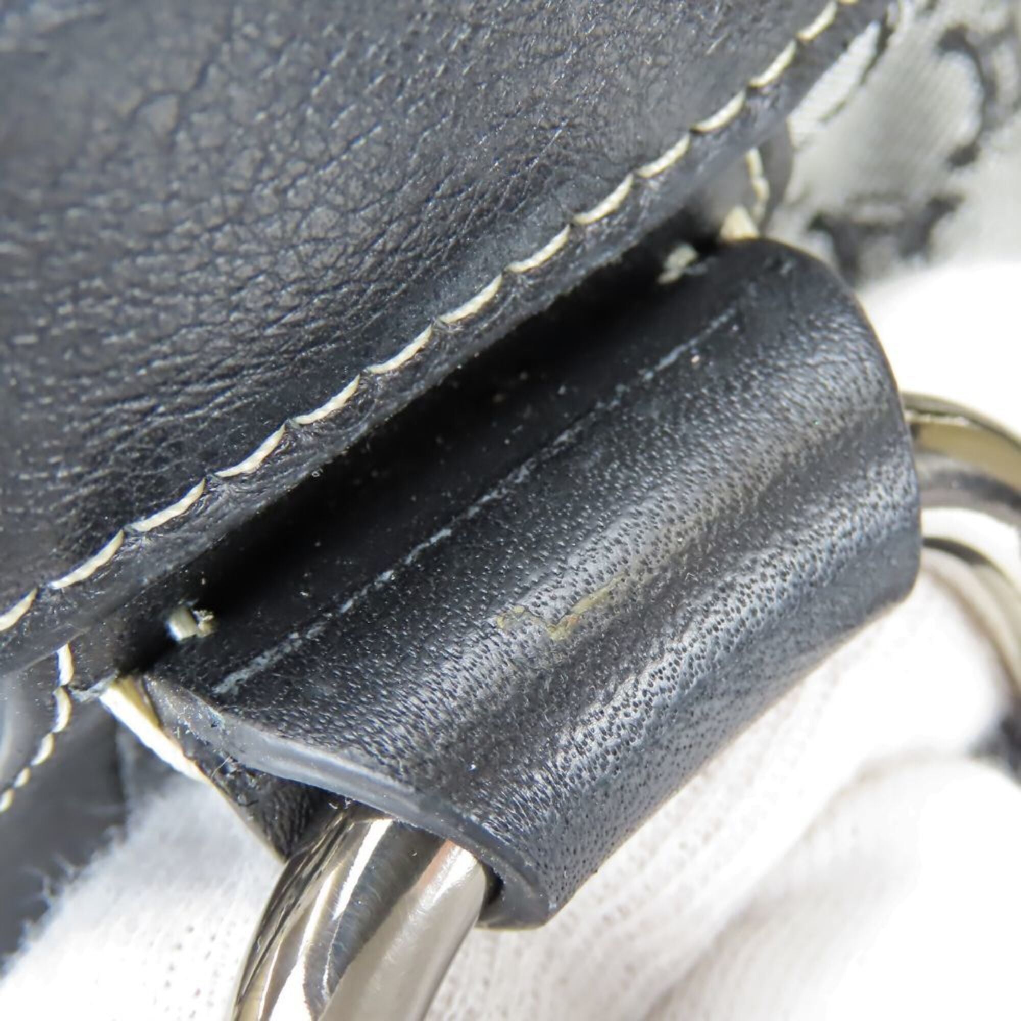 Celine Macadam Black Gray Canvas Leather Tote Bag (Pre-Owned)