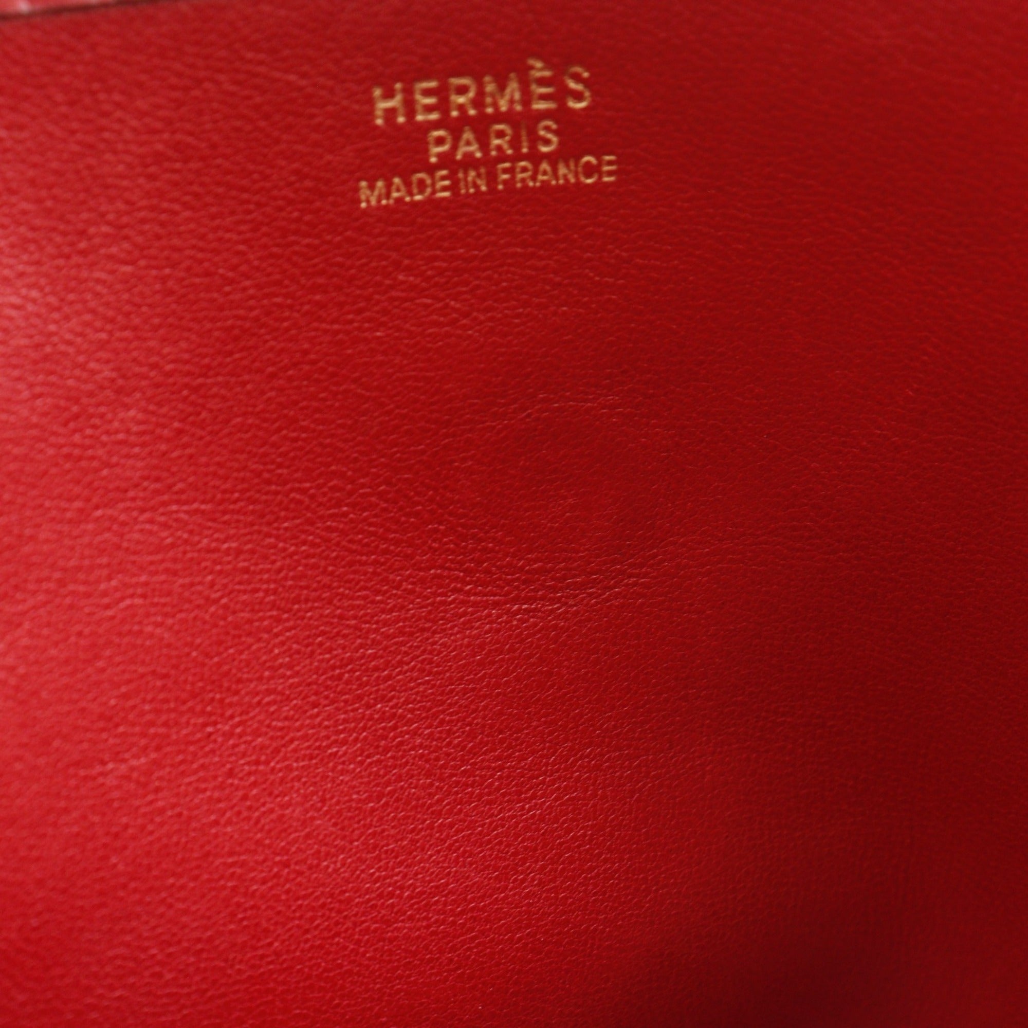 Hermes Evelyne Red Color Vibrato Leather Shoulder Bag (Pre-Owned)