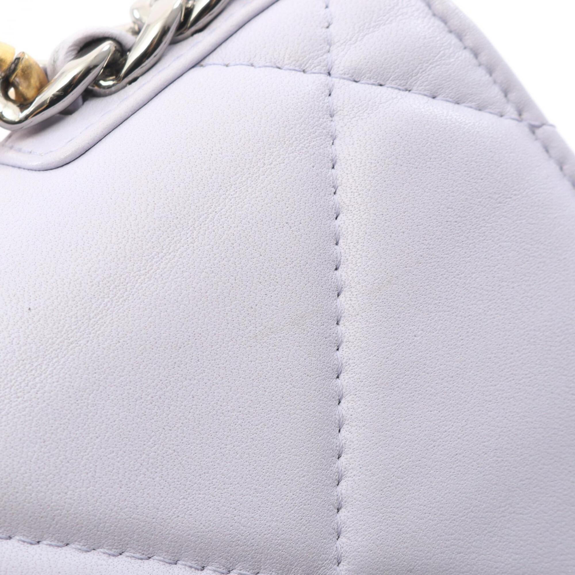 Chanel Purple Leather Handbag Shoulder Bag (Pre-Owned)