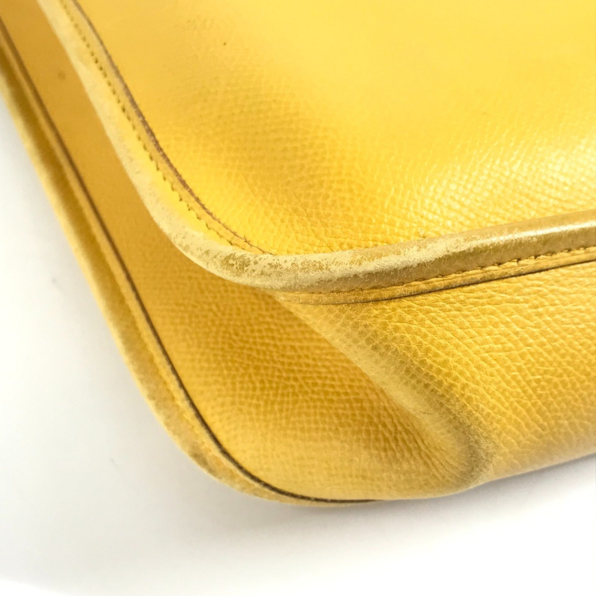 Hermes Yellow Leather Pochette Shoulder Bag (Pre-Owned)
