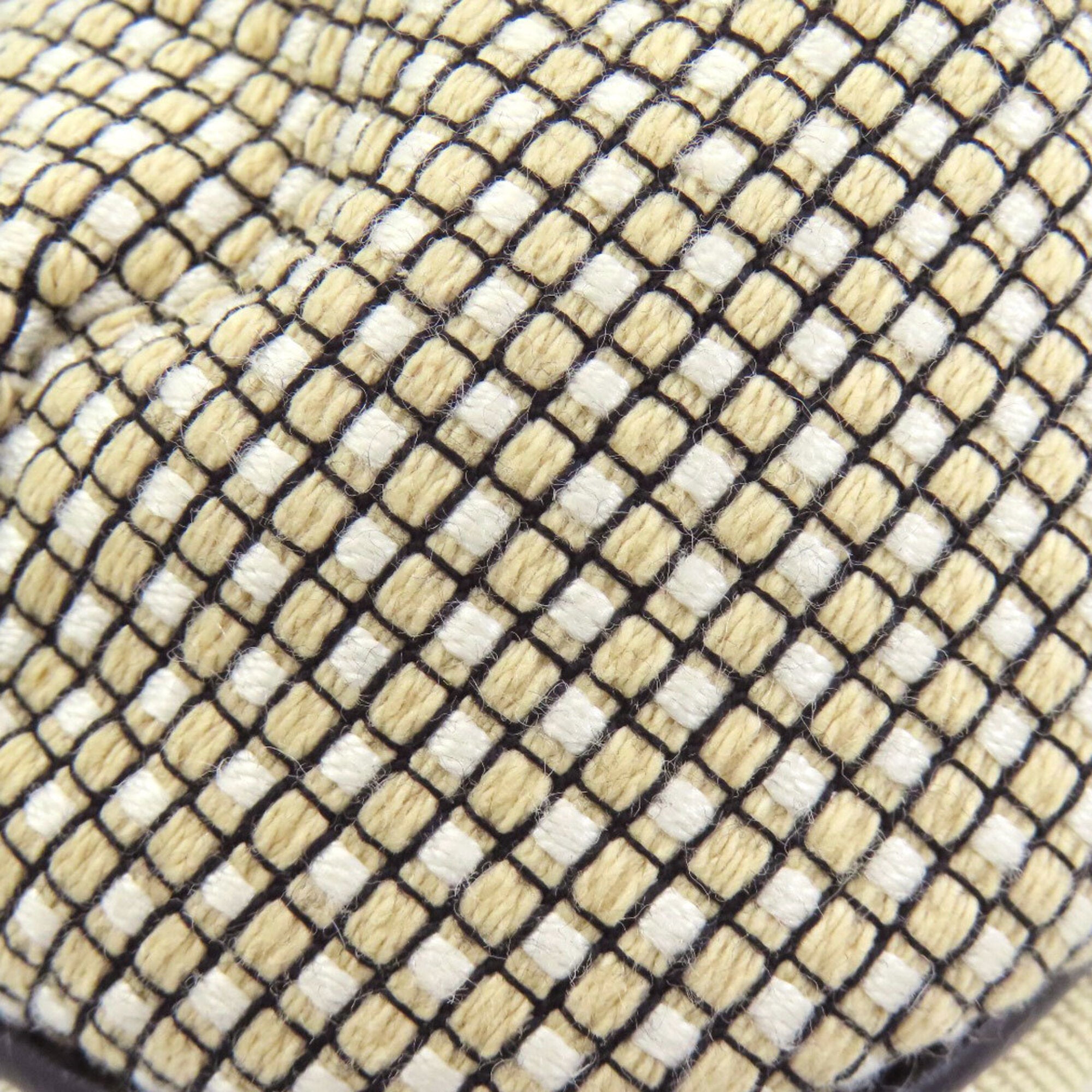 Longchamp Beige Black Canvas Handbag (Pre-Owned)