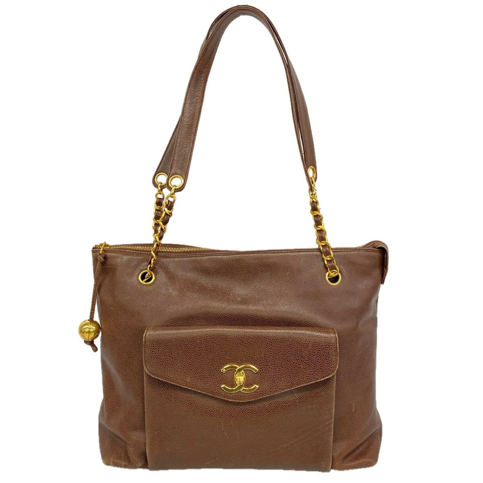 Chanel Brown Grained Calfskin Tote Bag (Pre-Owned)