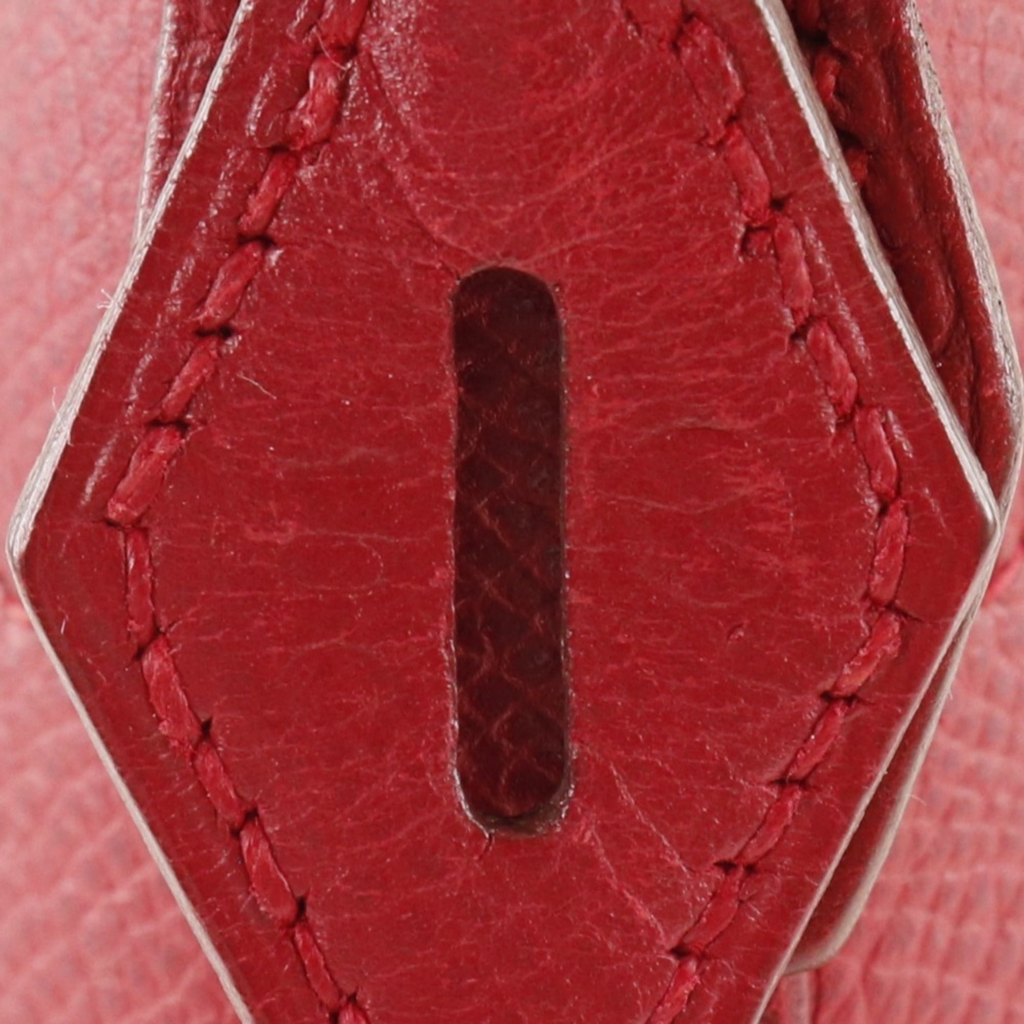 Hermes Bolide Red Color Courchevel Leather Handbag (Pre-Owned)