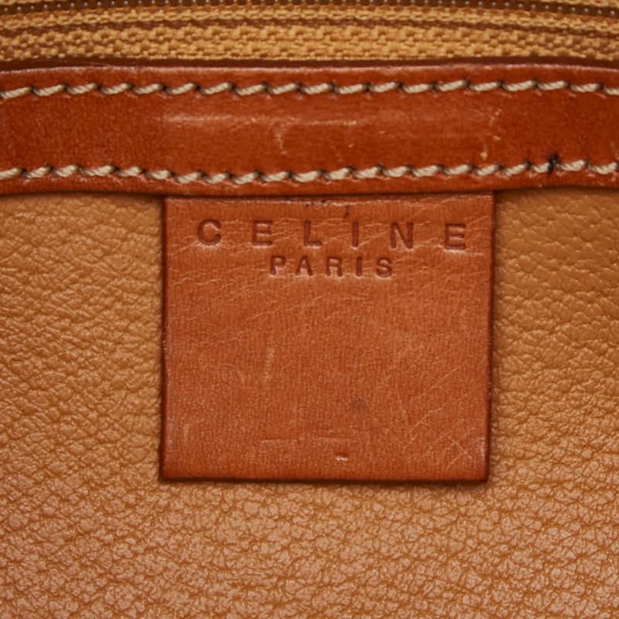 Celine Macadam Brown Pvc Leather Handbag (Pre-Owned)