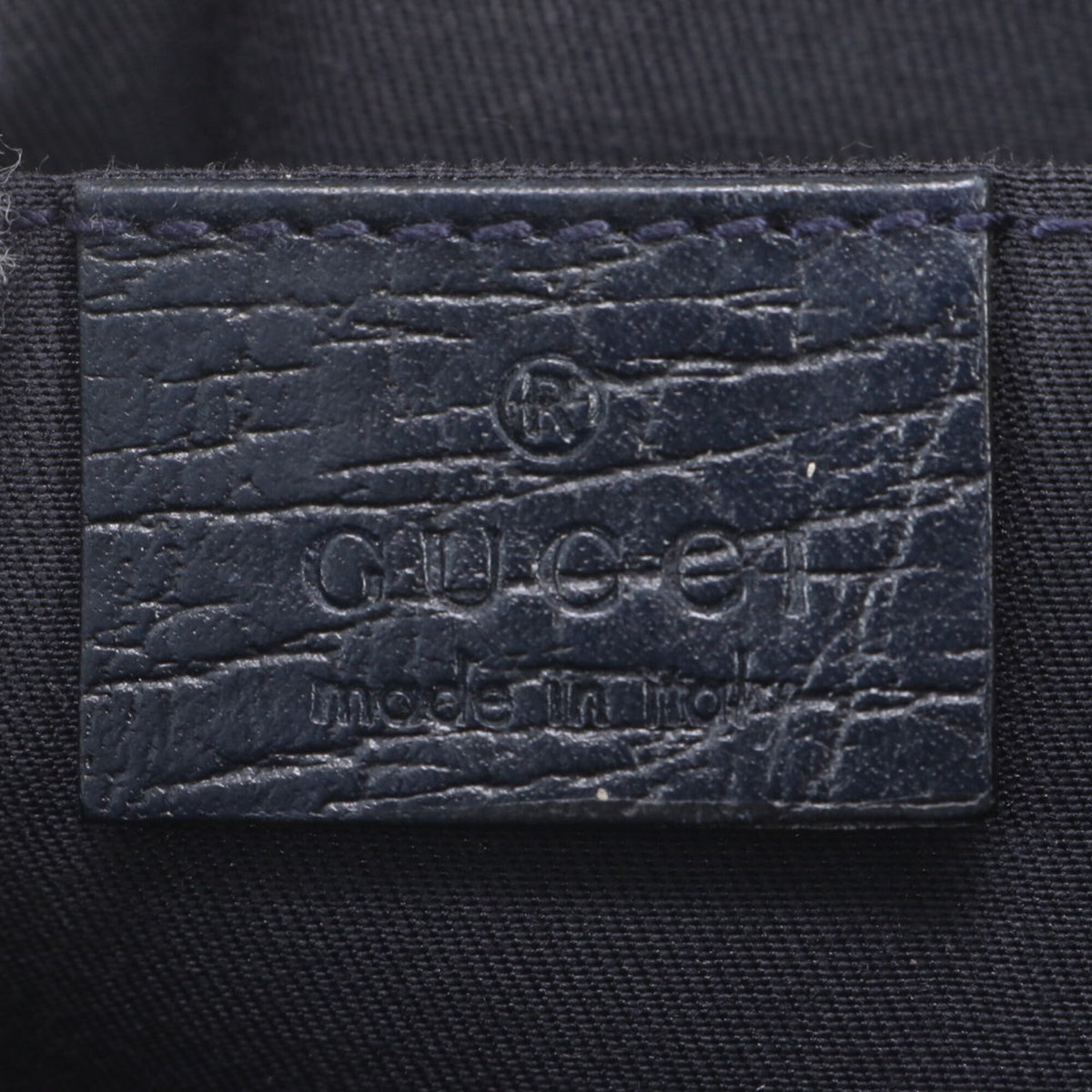 Gucci Navy Leather Coated Canvas Pouch Sling Bag (Pre-Owned)