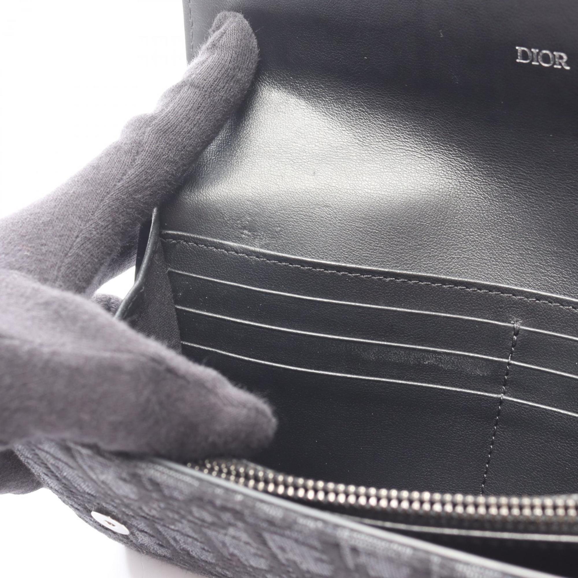 Christian Dior Black Canvas Long Wallet (Bi-Fold) (Pre-Owned)