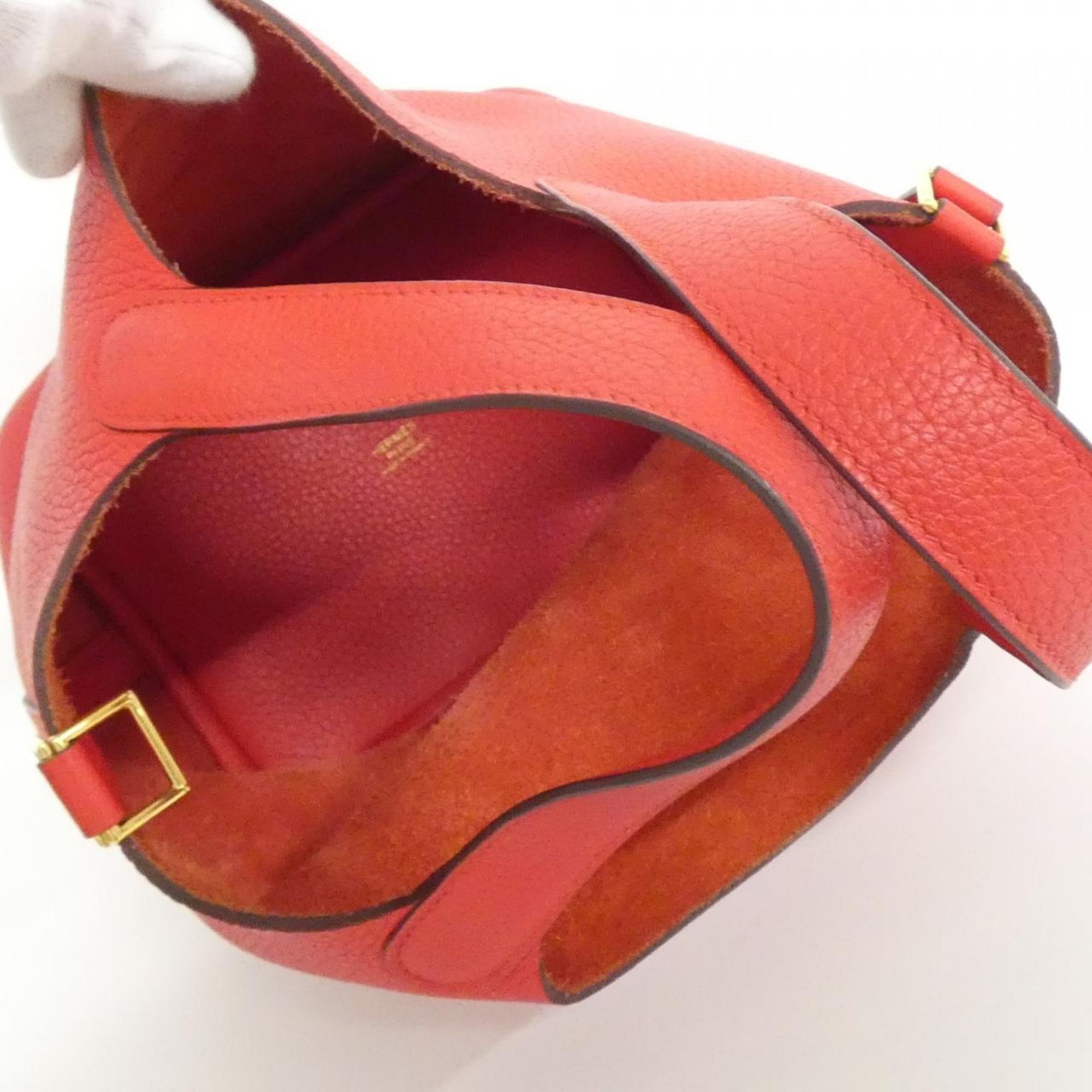 Hermes Gold Taurillon Clemence Leather Handbag (Pre-Owned)