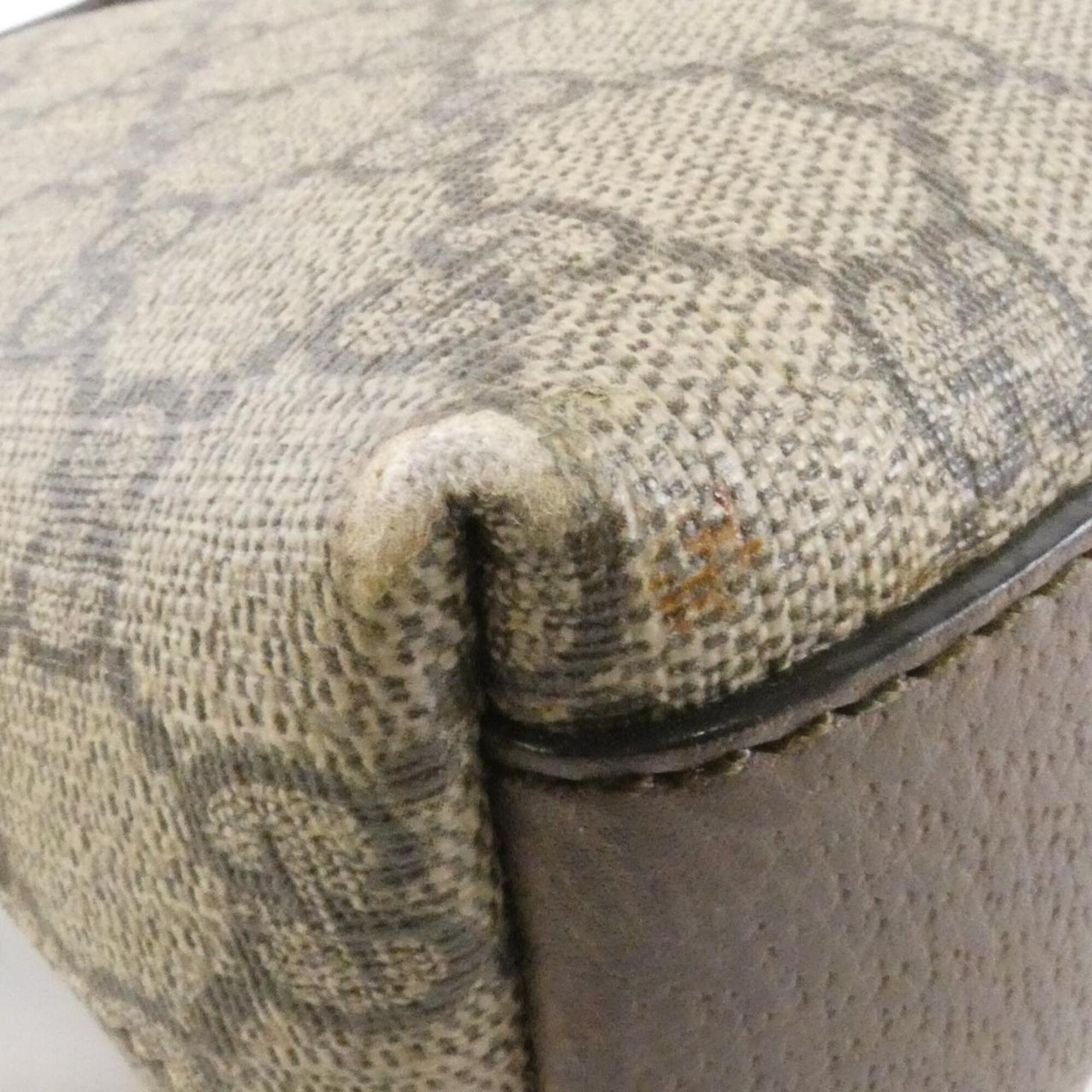 Gucci Beige Brown Gg Supreme Canvas Leather Shoulder Bag (Pre-Owned)