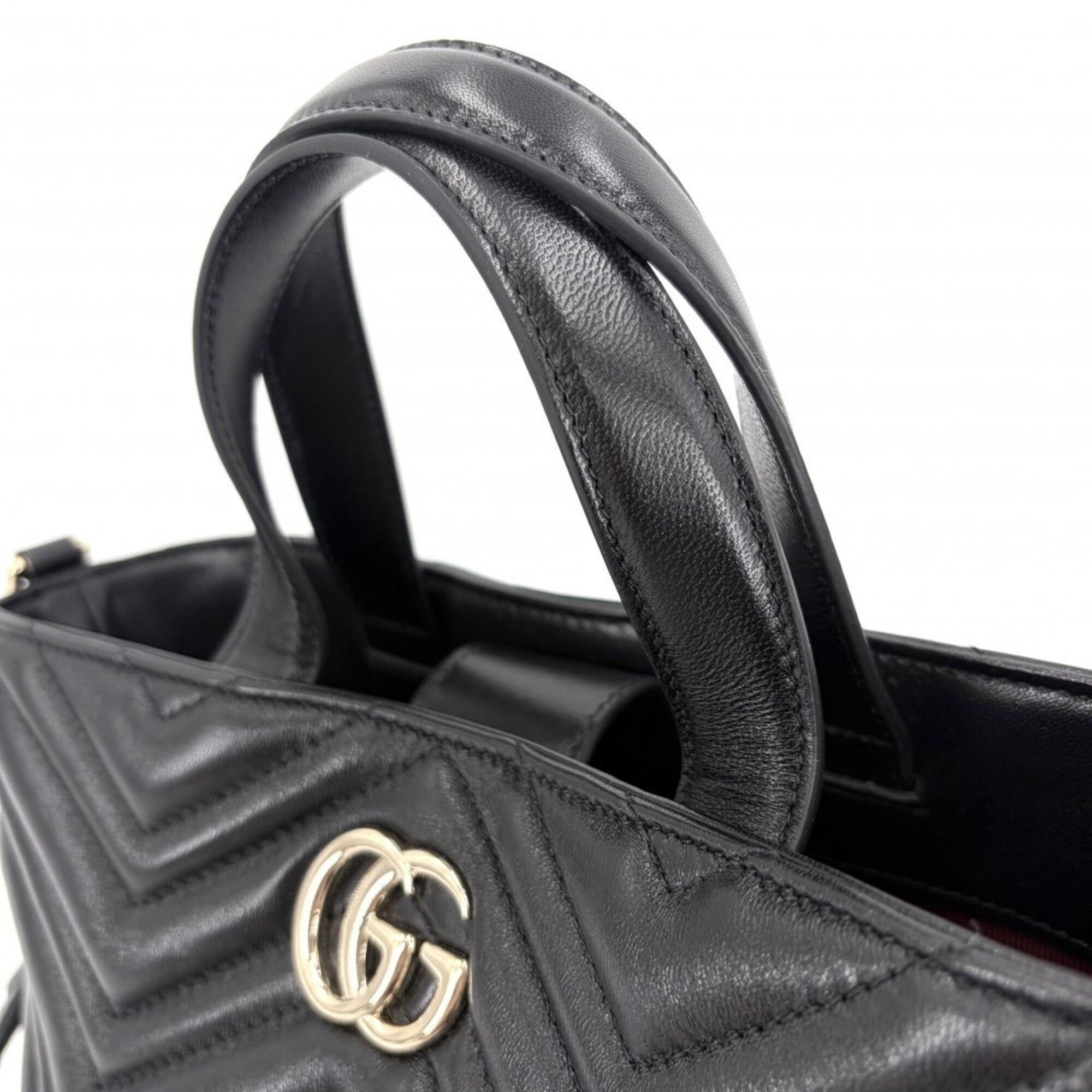 Gucci Black Leather Handbag Shoulder Bag (Pre-Owned)
