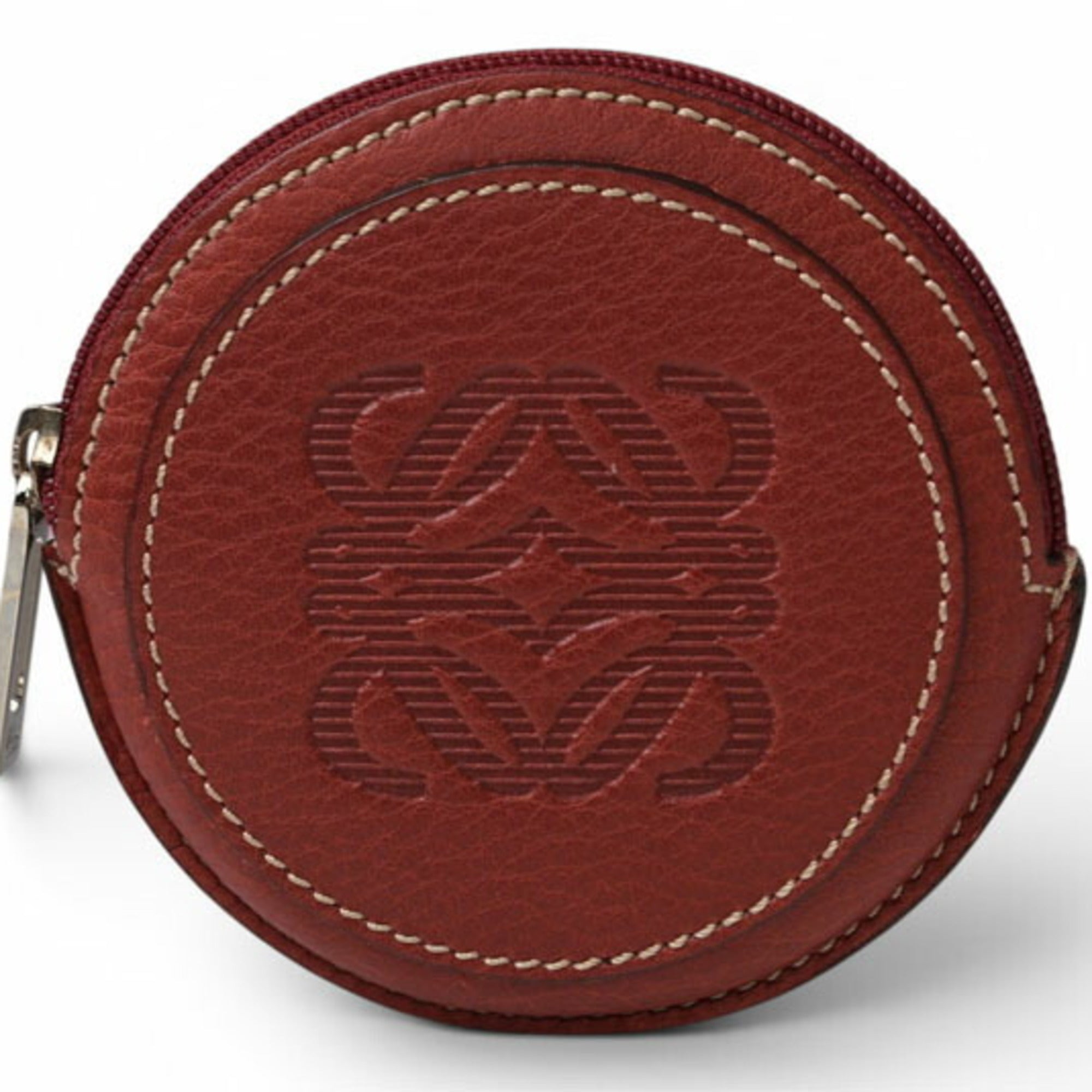 Loewe Bordeaux Leather Coin Purse/Coin Case (Pre-Owned)