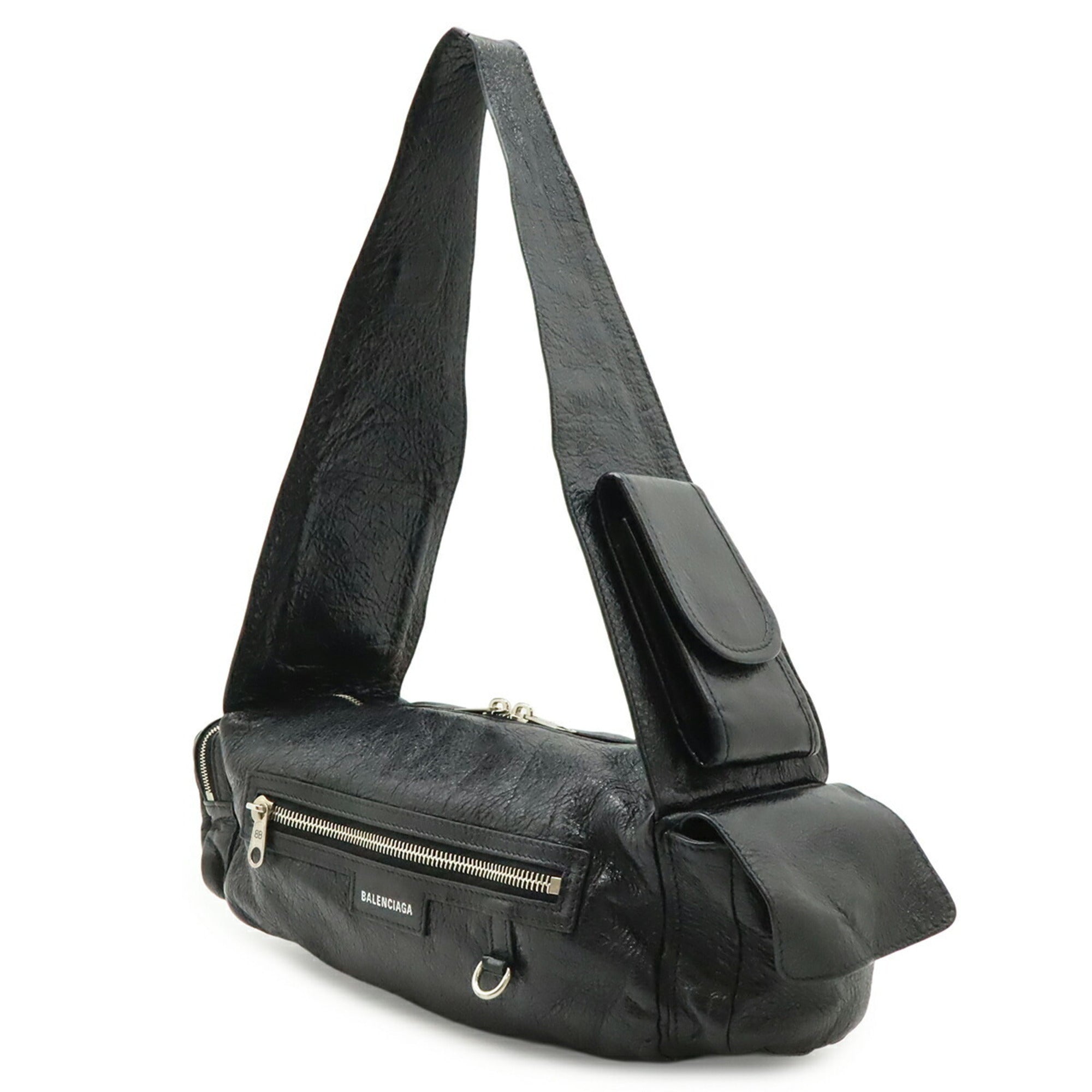 Balenciaga Black Leather Shoulder Bag (Pre-Owned)