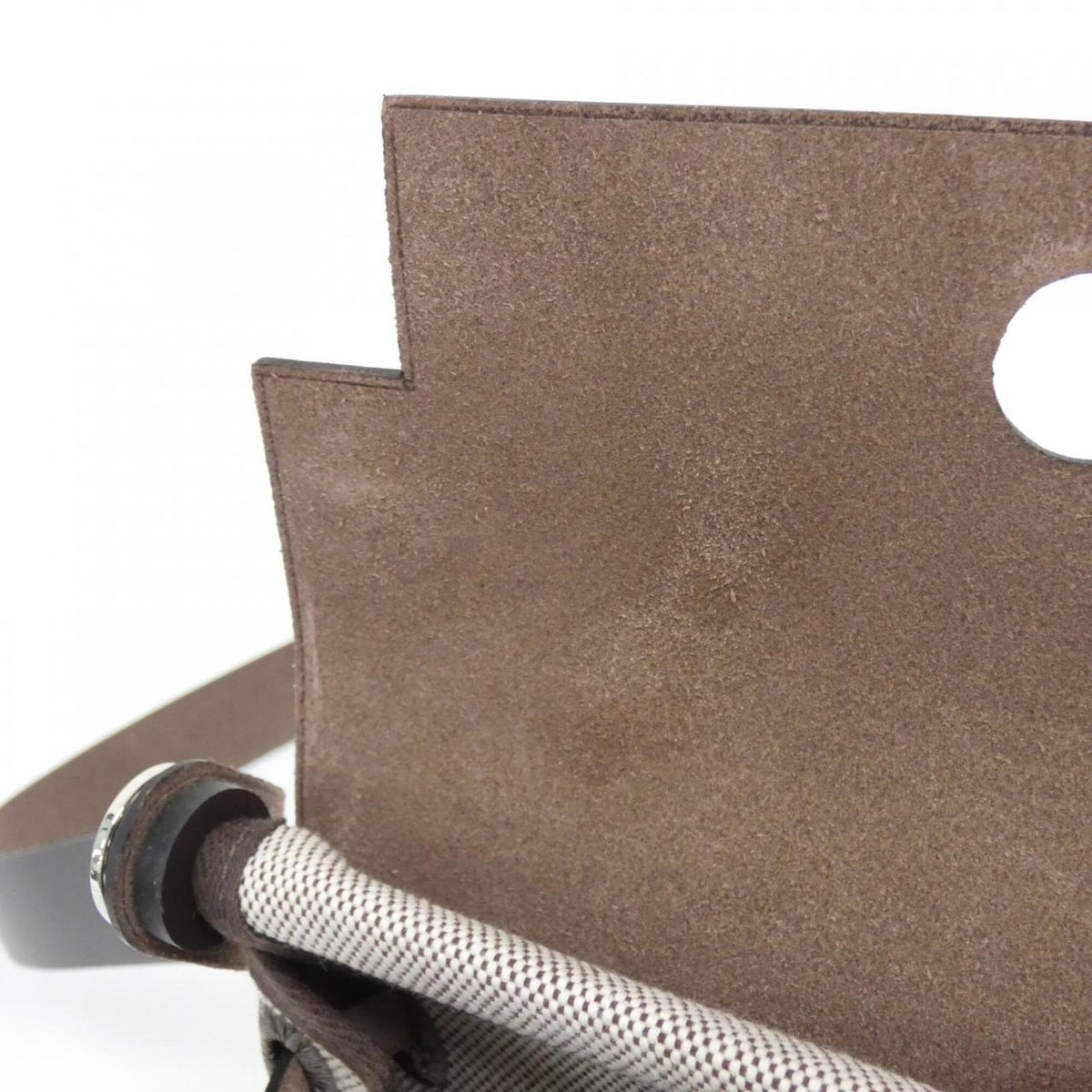 Hermes Ebene Ecru Toile H Vache Leather Shoulder Bag (Pre-Owned)
