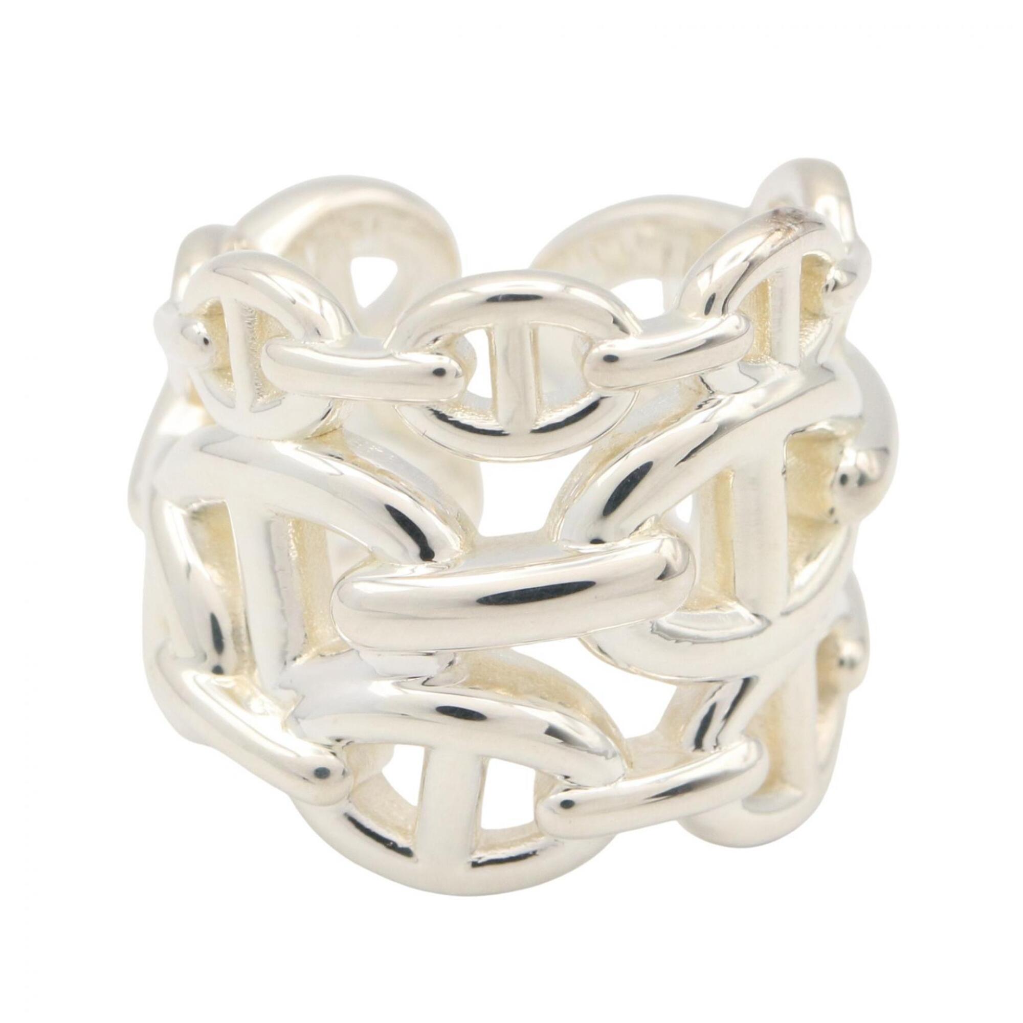Hermes Silver Silver 925 Band Ring (Pre-Owned)