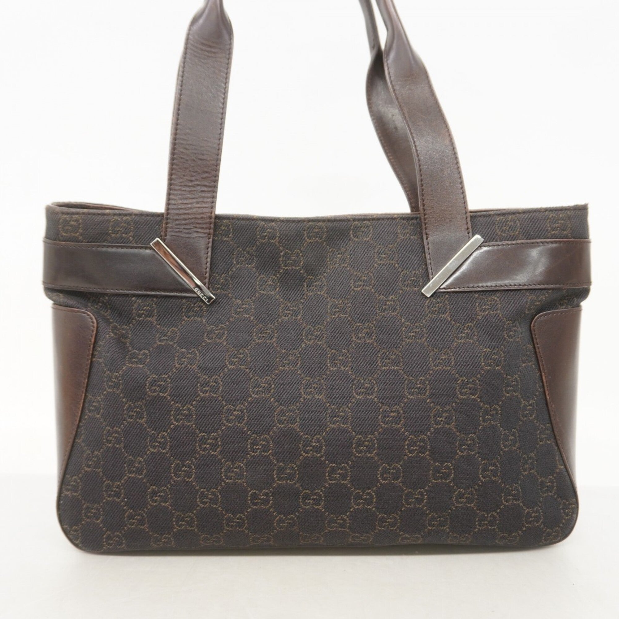 Gucci Dark Brown Denim Tote Bag (Pre-Owned)