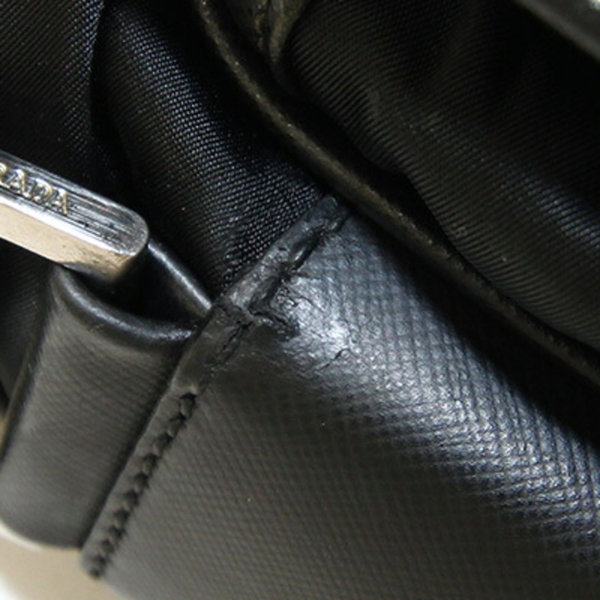 Prada Black White Nylon Shoulder Bag (Pre-Owned)