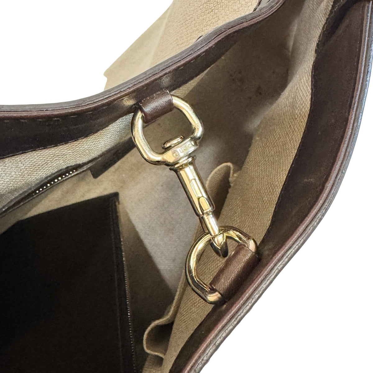 Gucci Brown Canvas Leather Tote Bag (Pre-Owned)