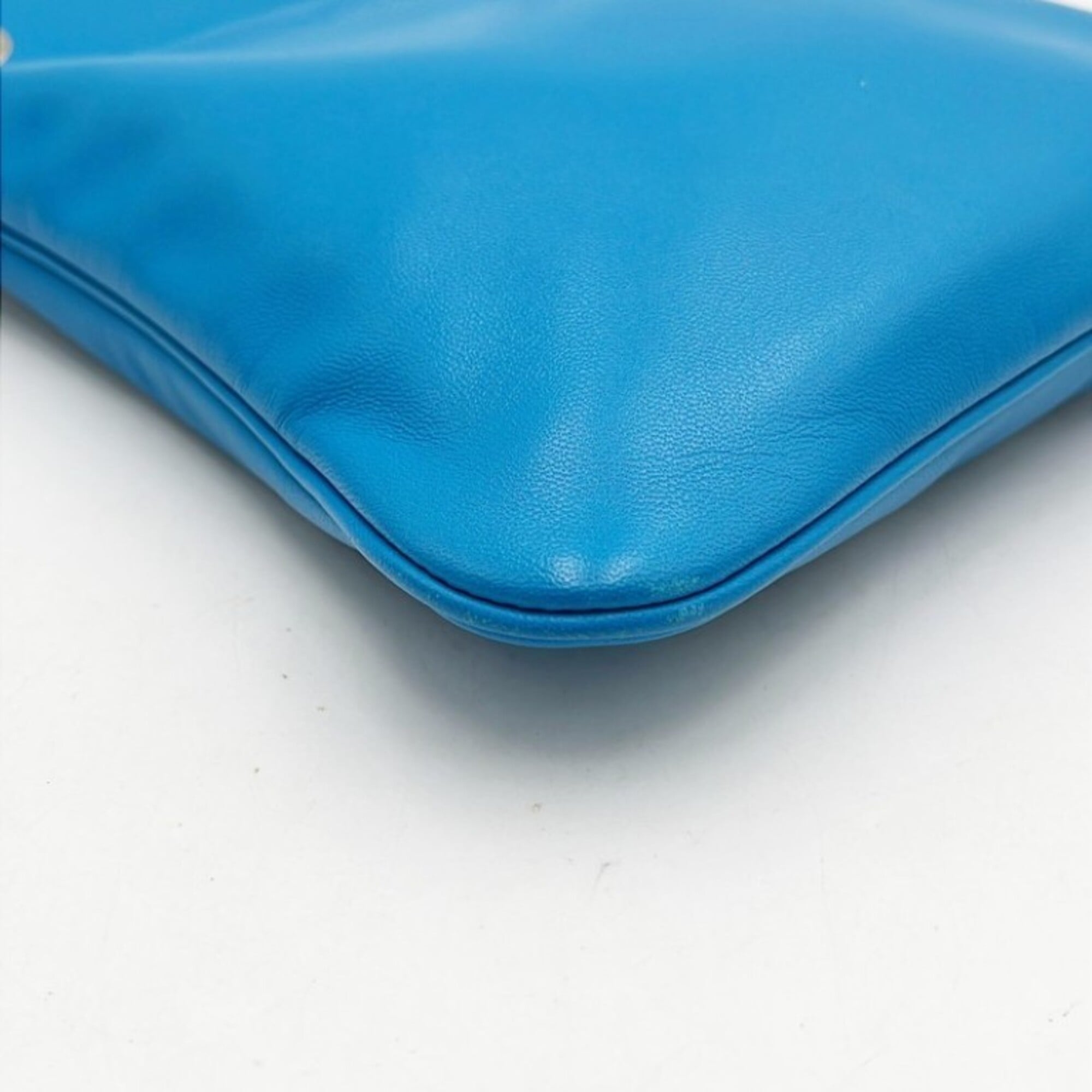 Hermes Blue Swift Leather Pochette Shoulder Bag (Pre-Owned)