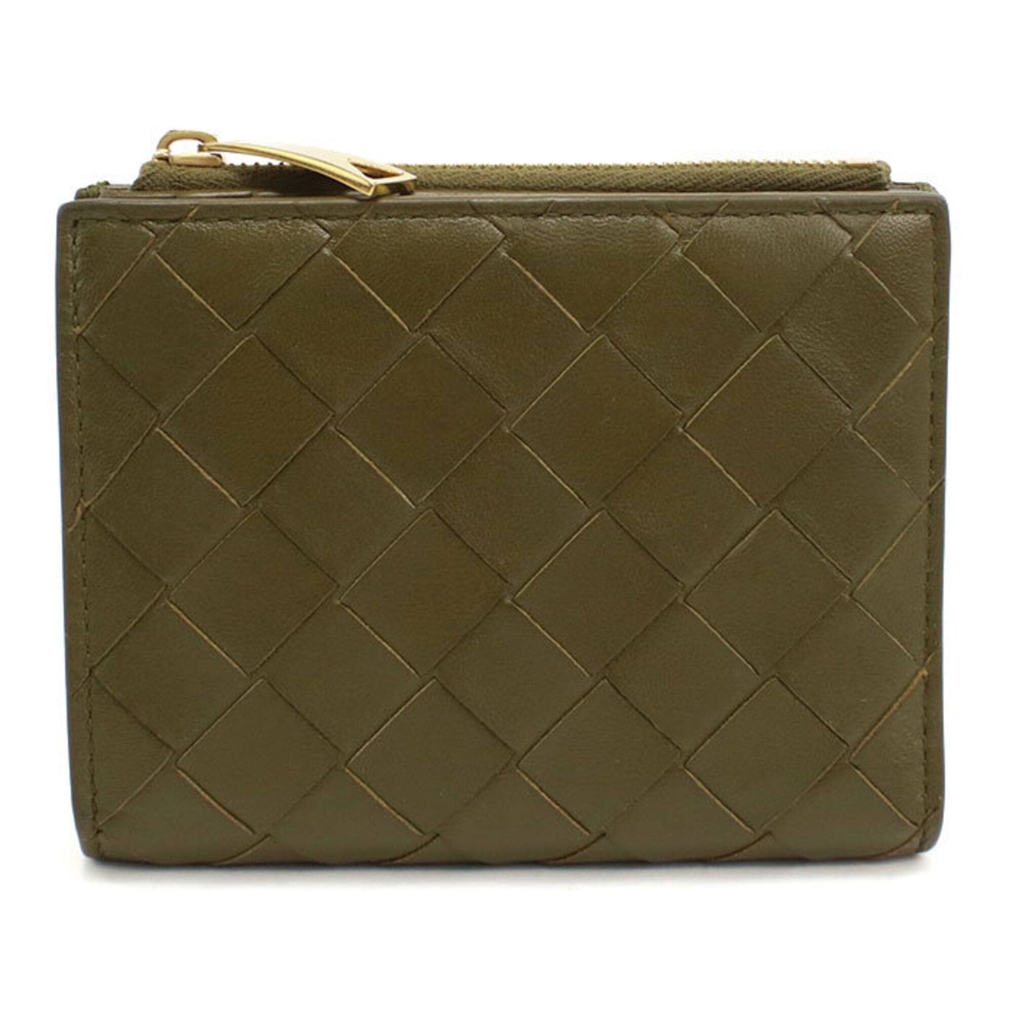 Bottega Veneta Khaki Leather Wallet (Bi-Fold) (Pre-Owned)