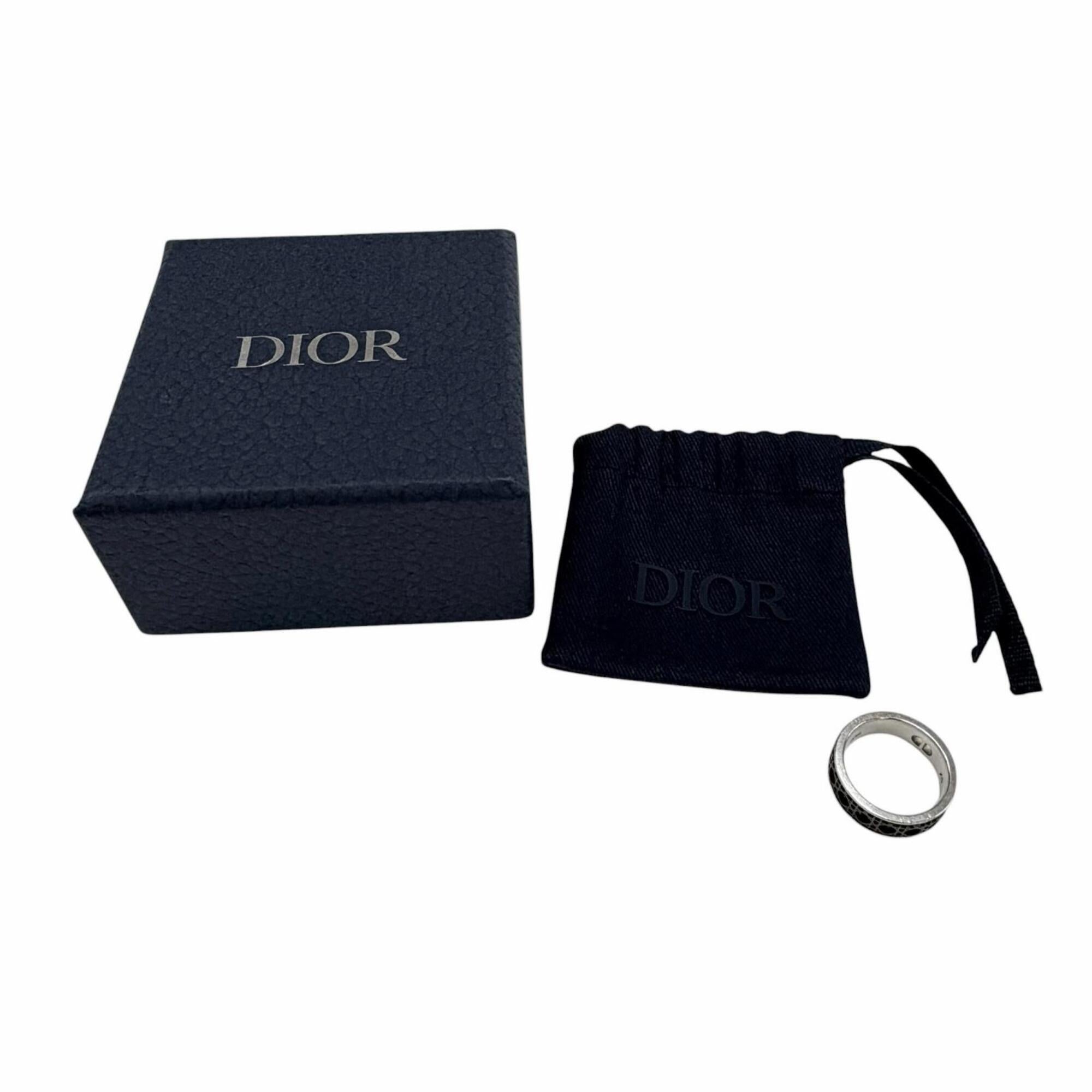 Dior Homme Silver Black Silver 925 Band Ring (Pre-Owned)