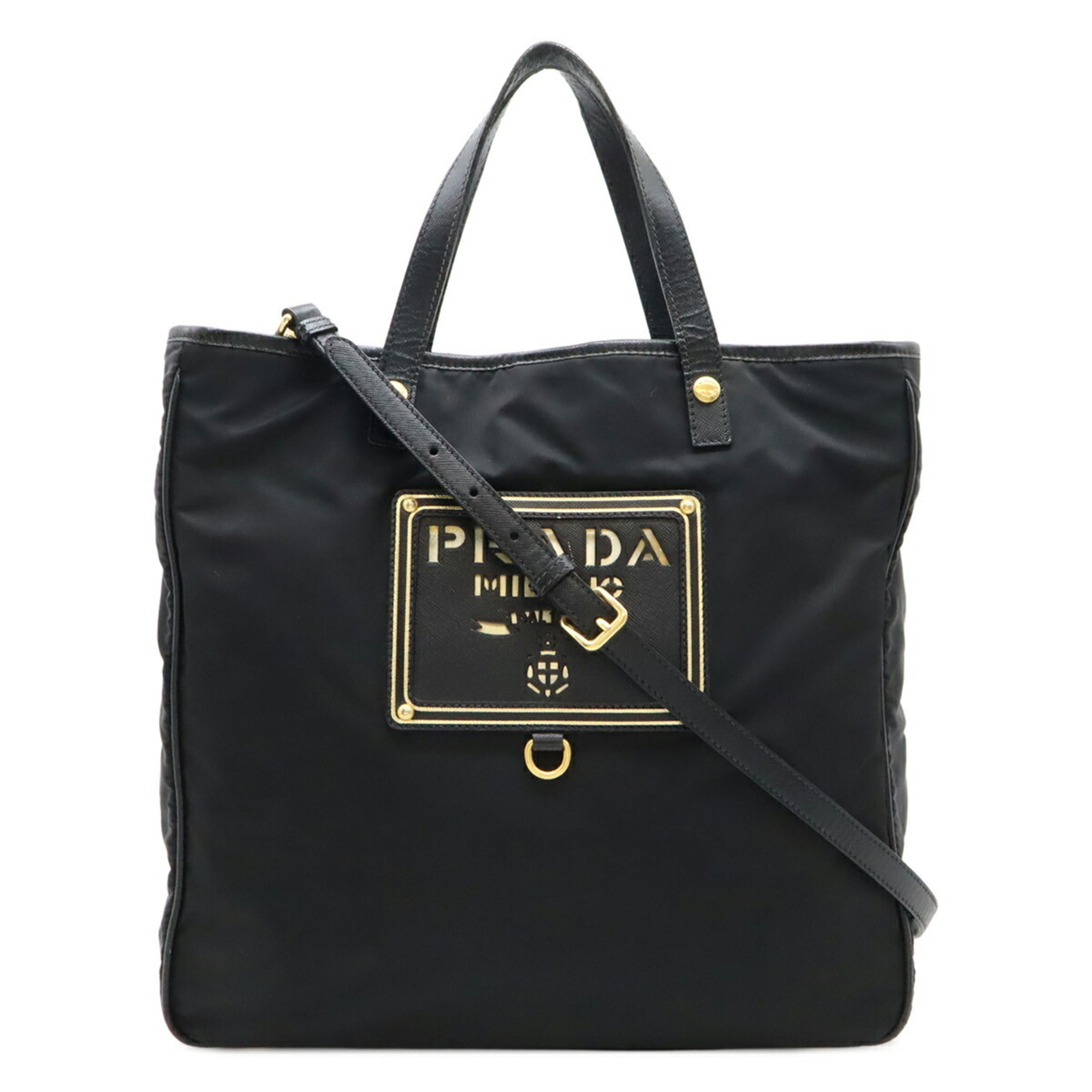 Prada Black Nero Nylon Shoulder Bag Tote Bag (Pre-Owned)