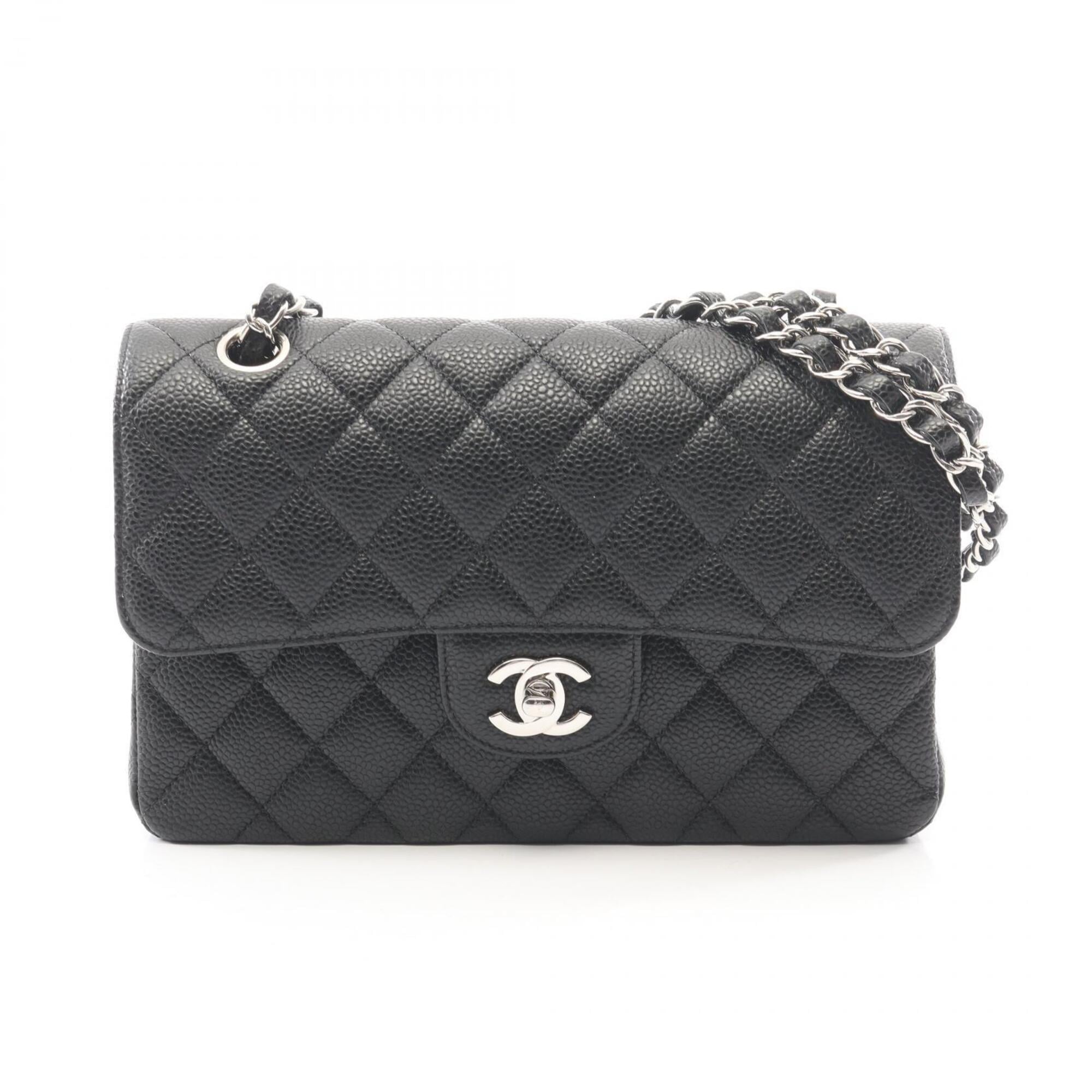 Chanel Black Grained Calfskin Handbag Shoulder Bag (Pre-Owned)