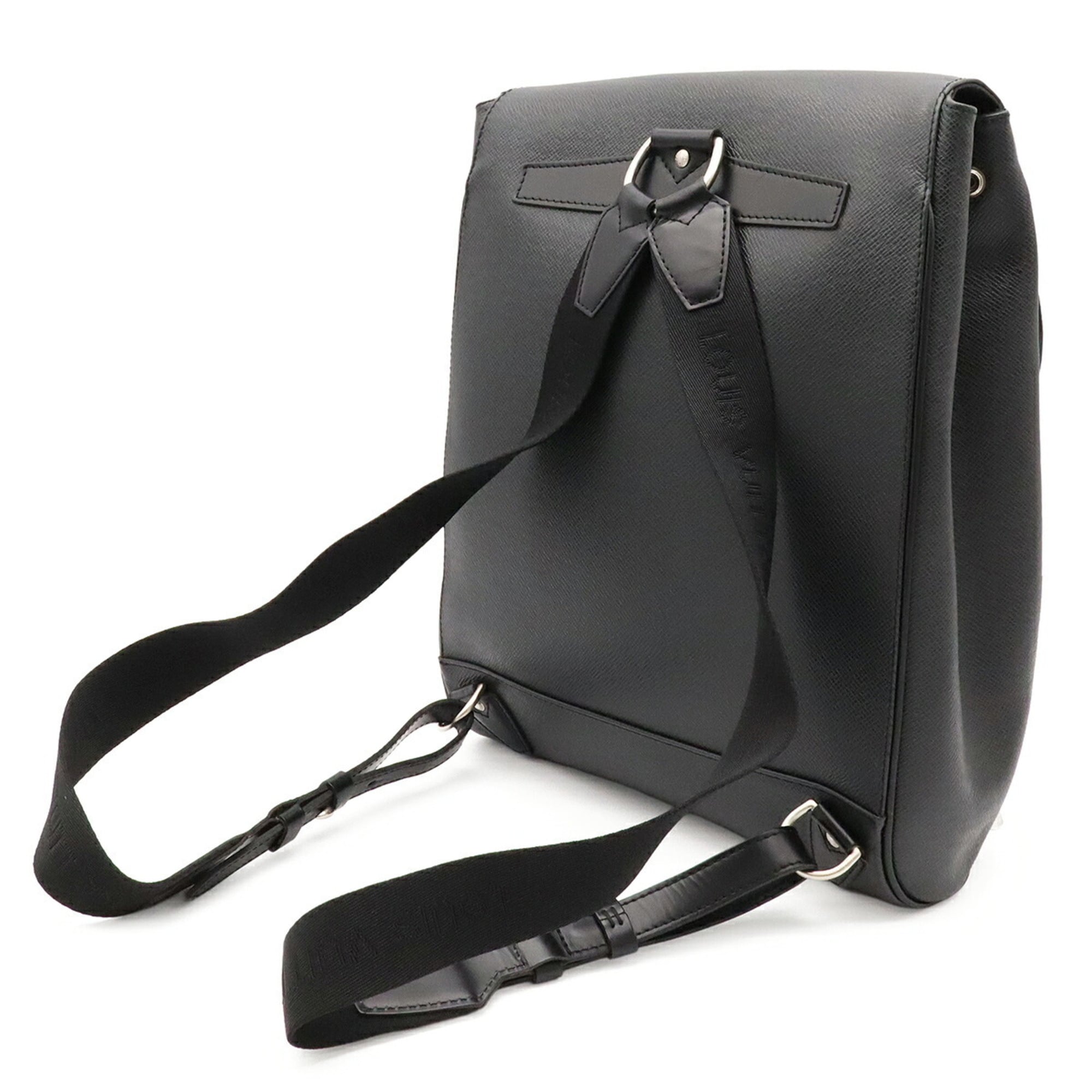 Louis Vuitton Ardoise Black Taiga Leather Leather Backpack (Pre-Owned)